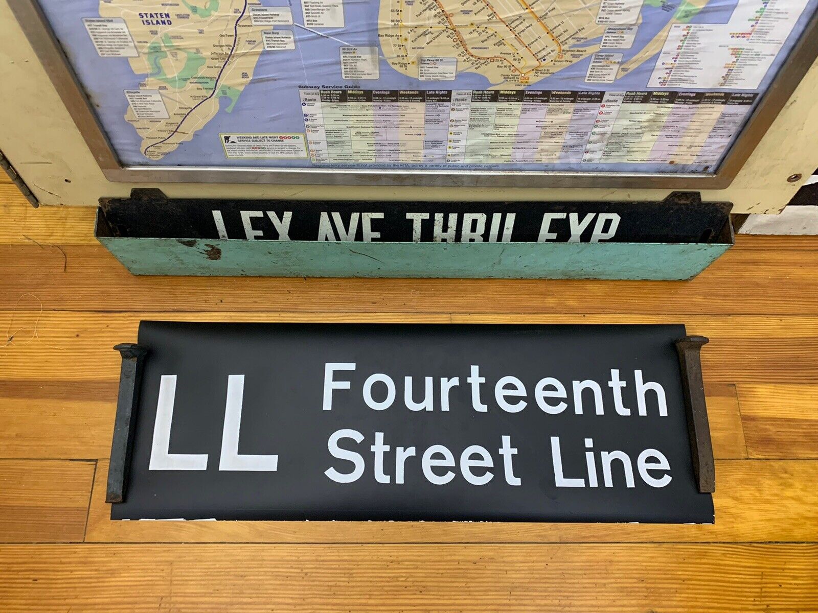 NY NYC SUBWAY ROLL SIGN TA 1969 LL TRAIN FOURTEENTH STREET LINE CHELSEA CANARSIE