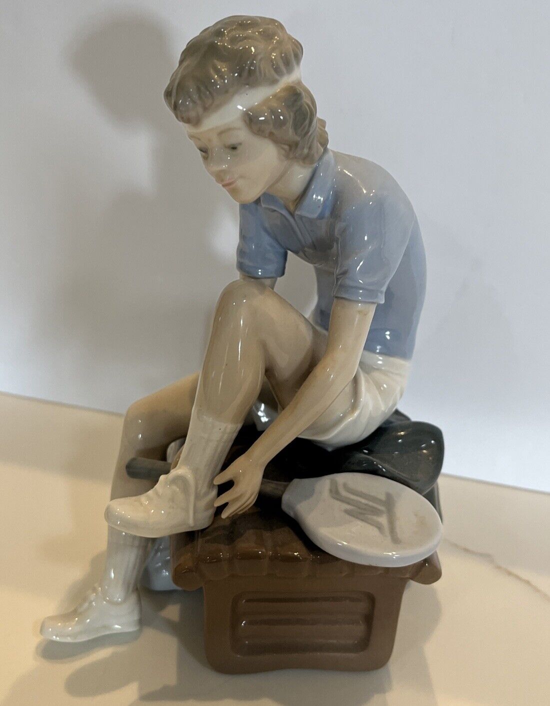 Vintage 1987 Lladro ‘Match Time’ Tennis Player Boy Figurine 8in No Box