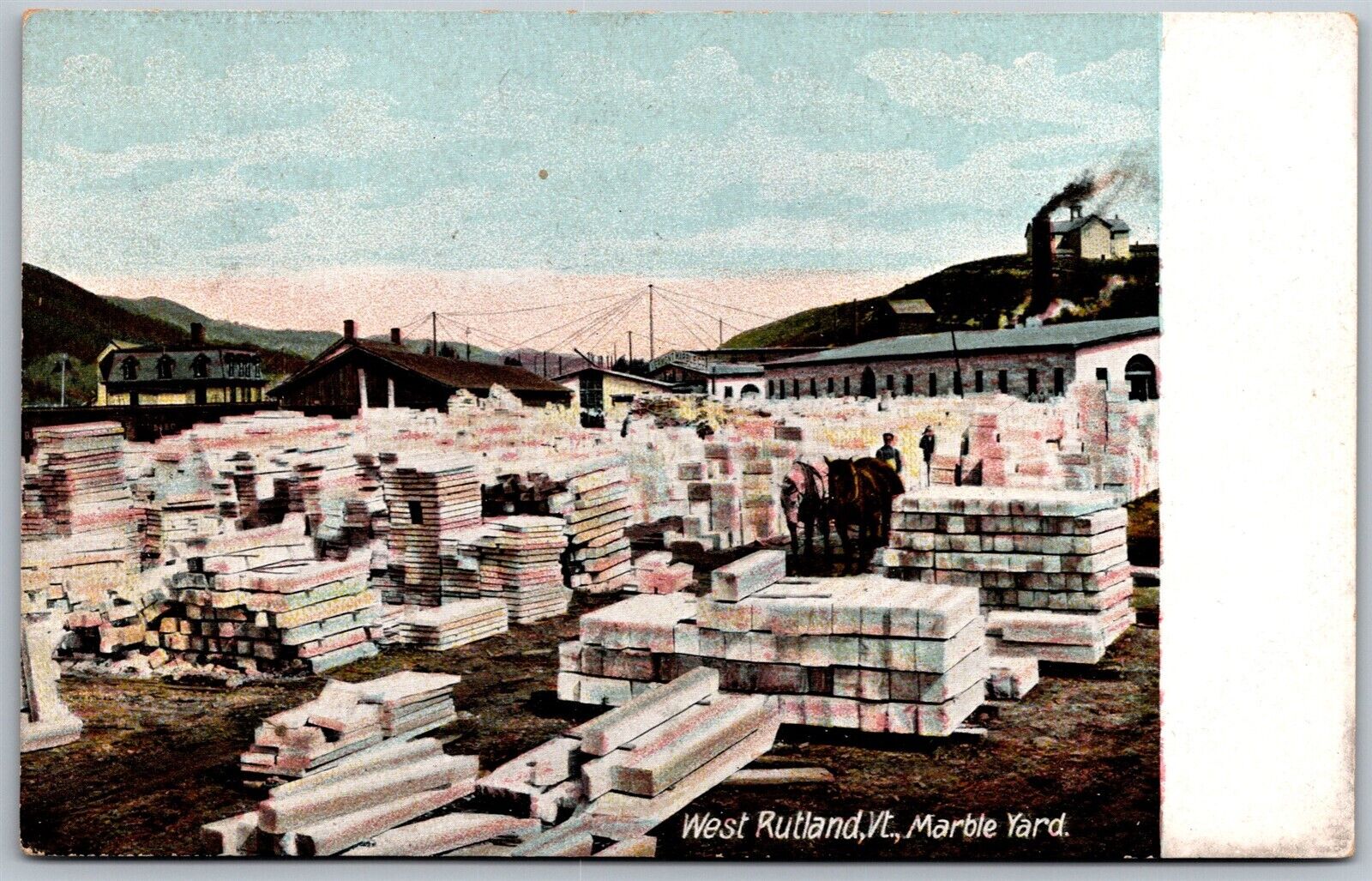 Vtg West Rutland Vermont VT Marble Yard 1900s View Old Unused Postcard