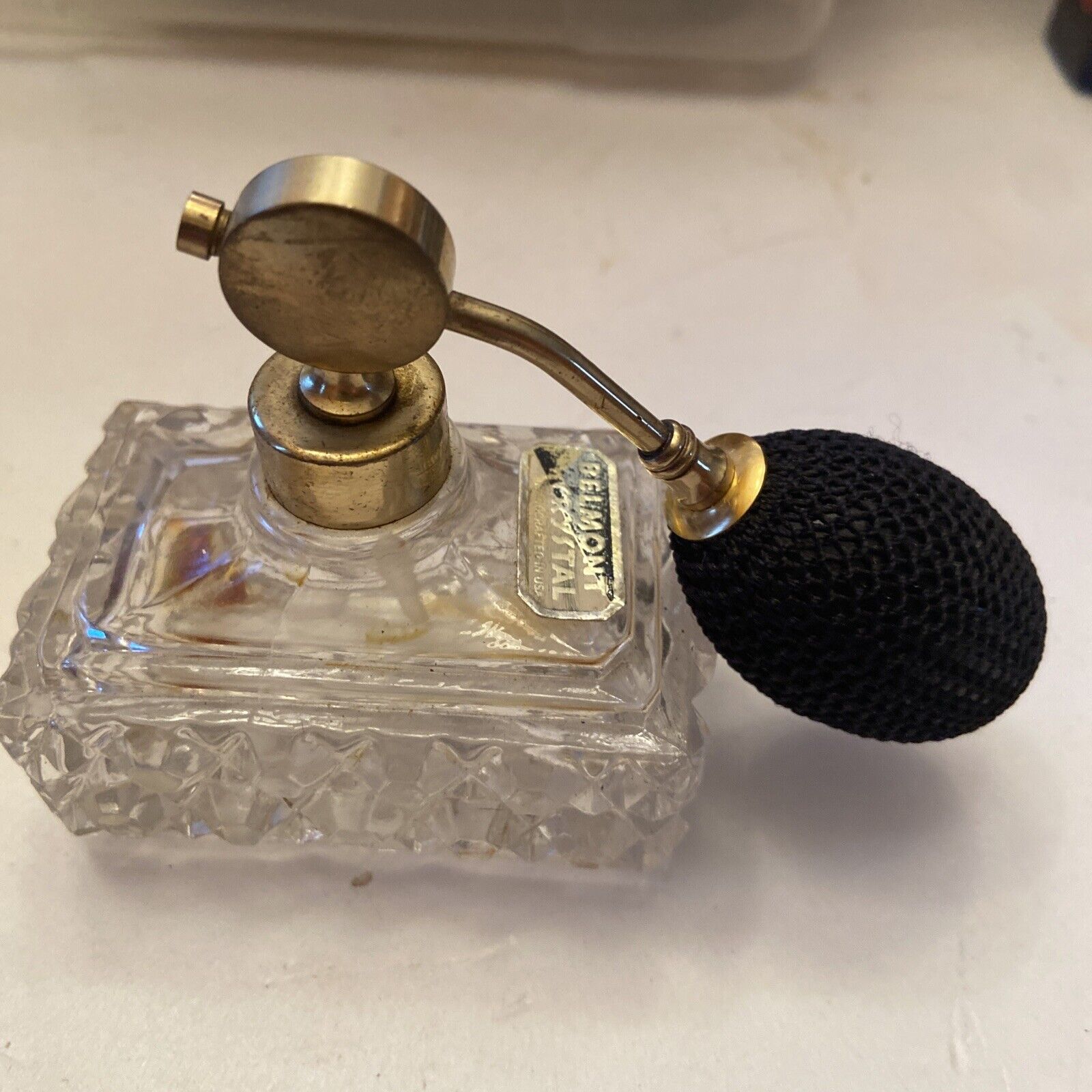 Antique Belmont Crystal Perfume Bottle Atomizer Excellent #Q