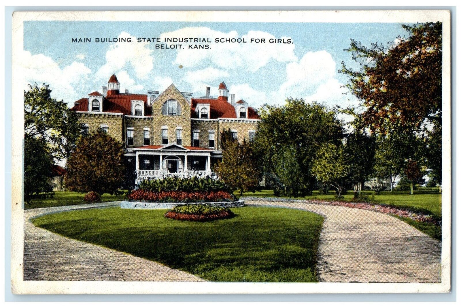 1921 Main Building State Industrial Schools For Beloit Kansas KS Posted Postcard