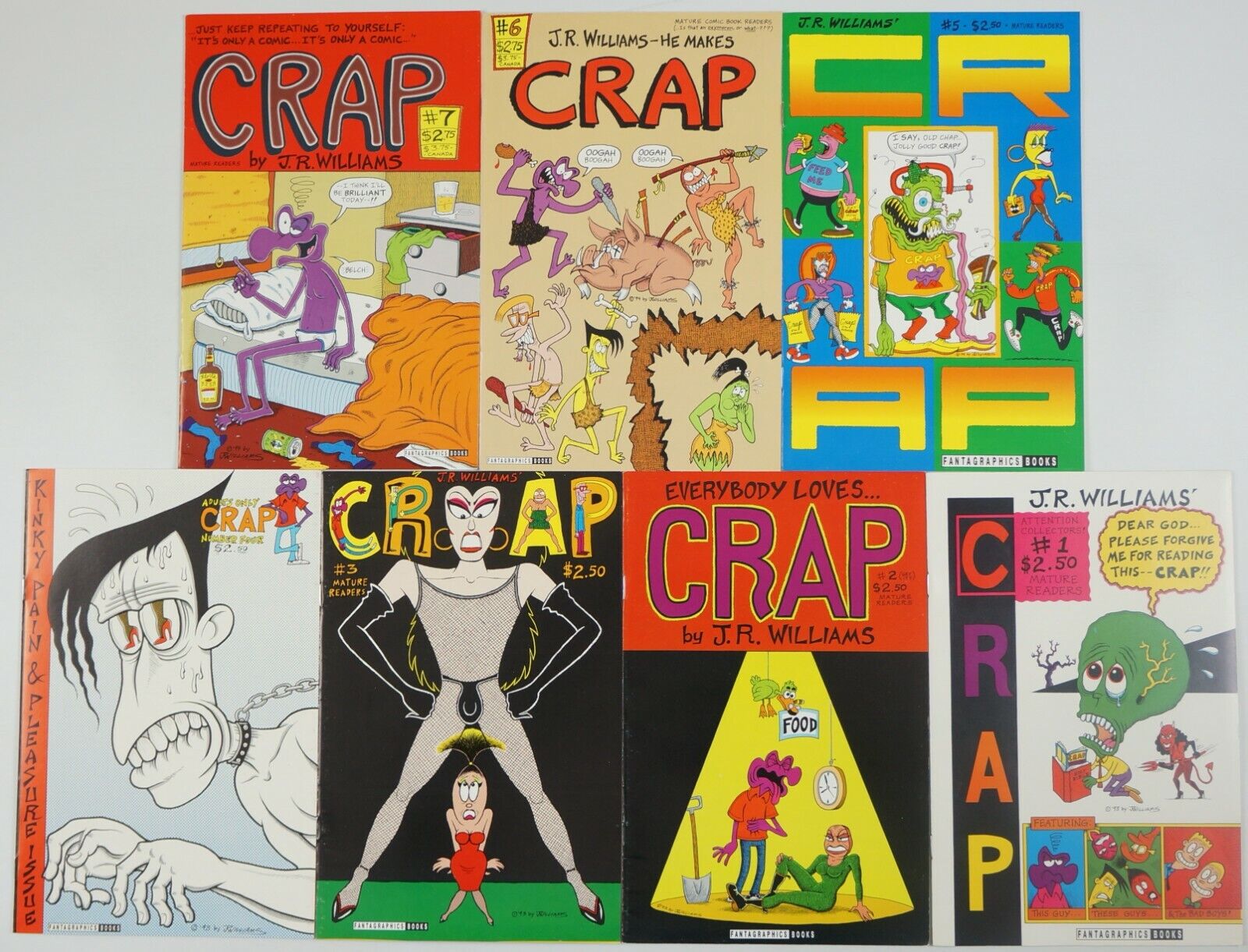 J.R. Williams' Crap #1-7 VF/NM complete series - Fantagraphics comic set lot