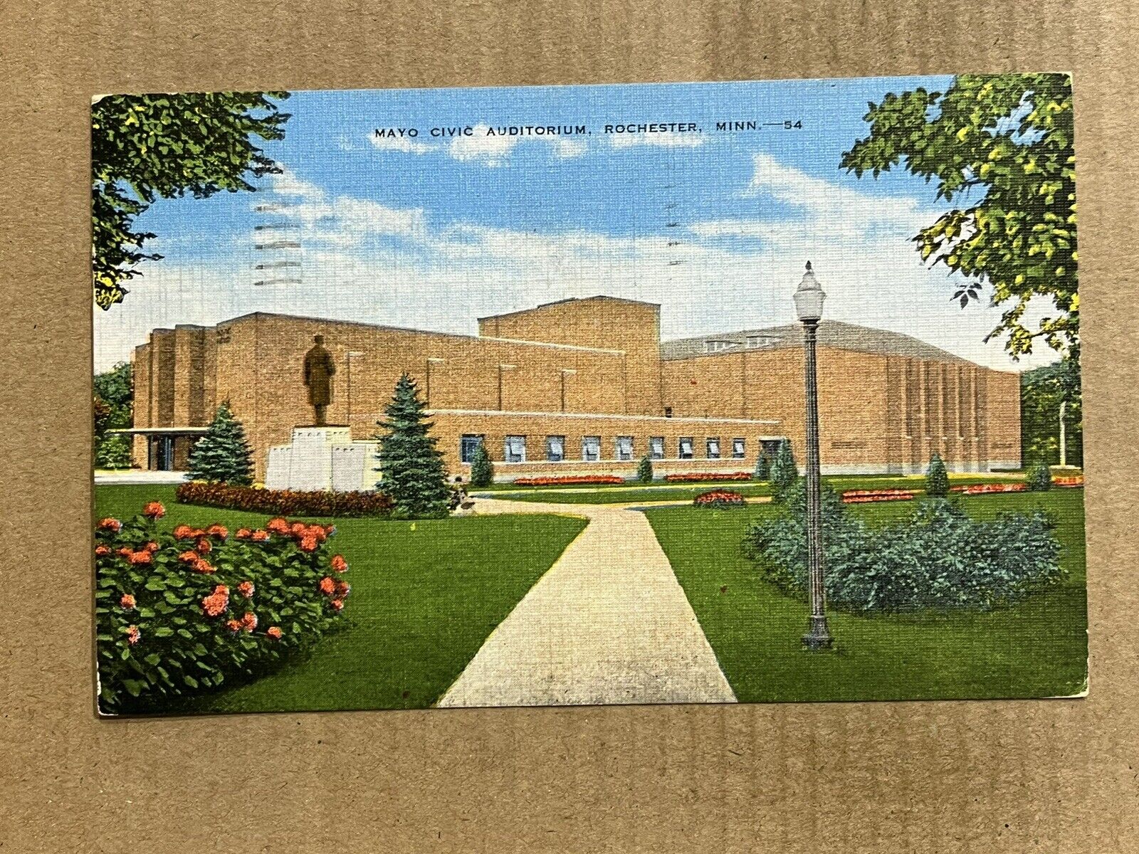 Postcard Rochester MN Minnesota Mayo Civic Auditorium Park Vintage PC