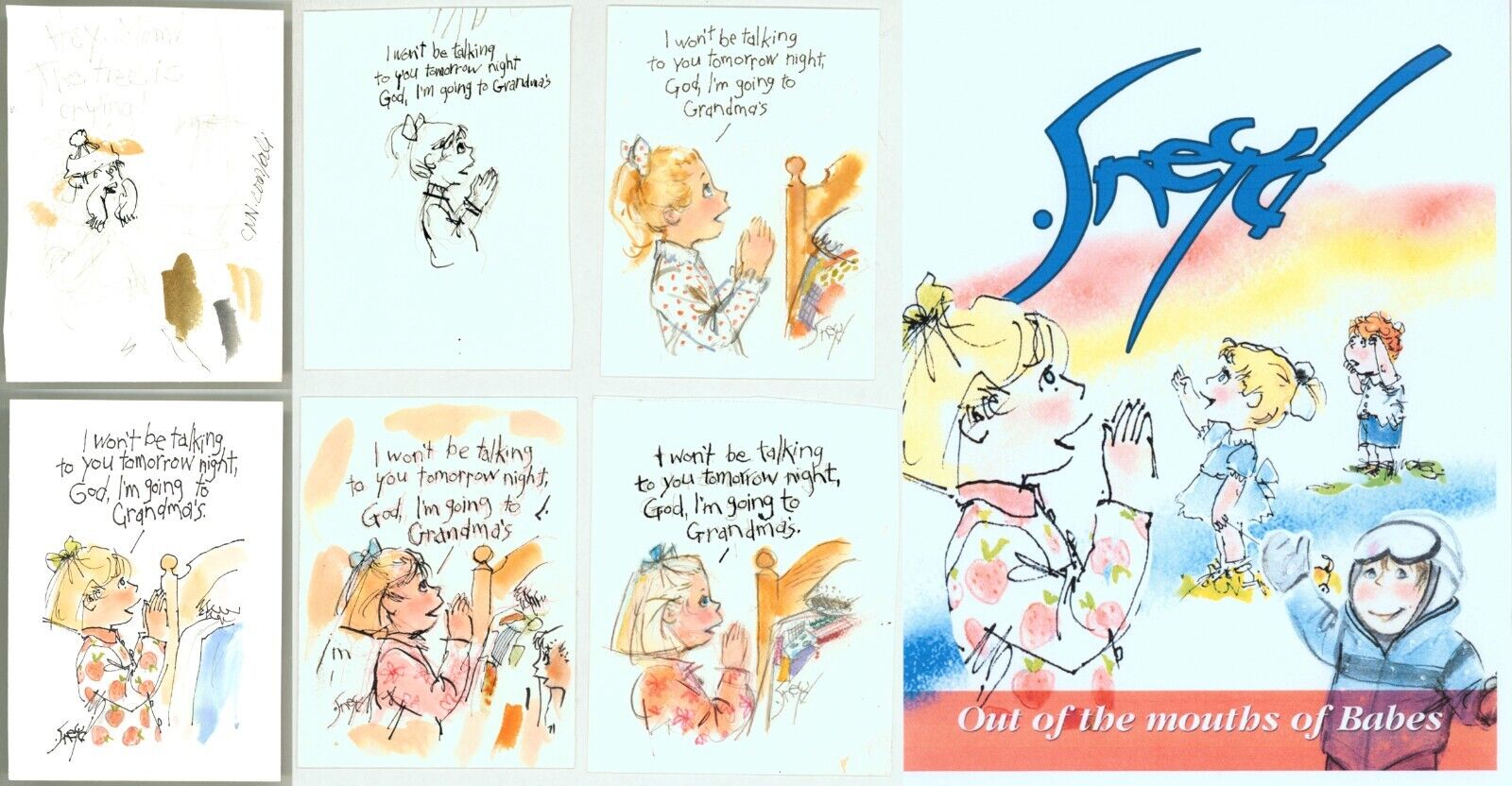 Doug Sneyd Original Art ~ Wee Whimsy Out of the Mouths of Babes Concept Sketches