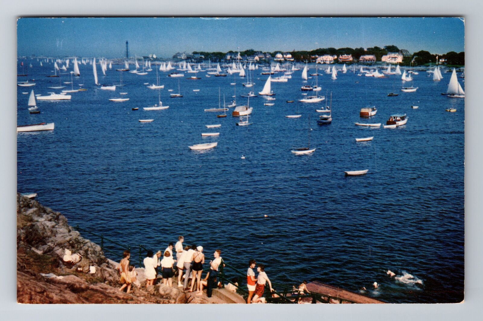 Marblehead MA-Massachusetts, Race Week, Yachts In The Harbor, Vintage Postcard