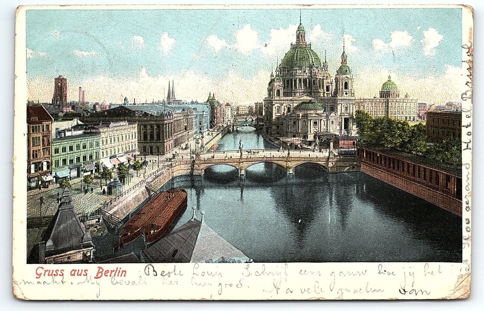 1904 GRUSS AUS (GREETINGS FROM)  BERLIN GERMANY EARLY UNDIVIDED  POSTCARD P3162