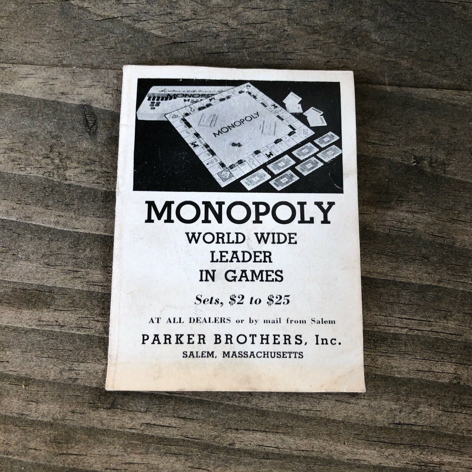 Vtg Parker Bros Monopoly Sorry Crossword Lexicon Pigskin Detective Flinch Advert