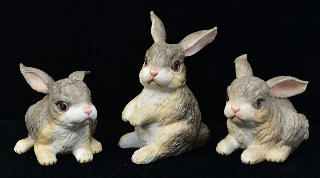BOEHM Rabbit at Rest(2) #400-87, Sitting Rabbit #400-86  USA