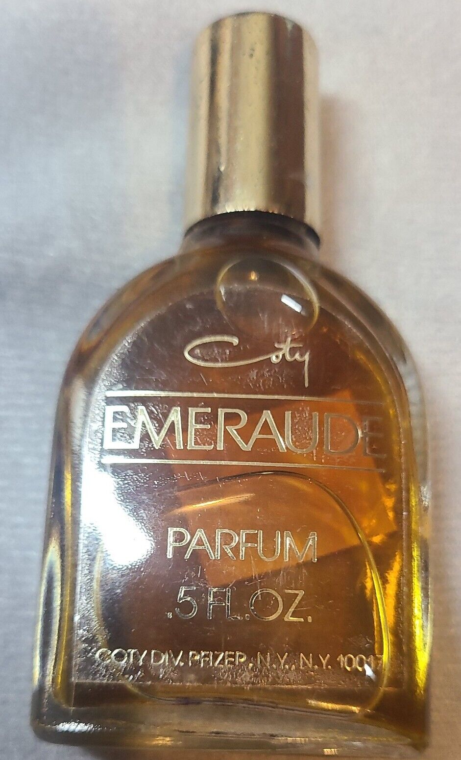 Vtg Coty Emeraude Perfume Parfum  .05 oz  Miniature Scent Splash Bottle Vanity
