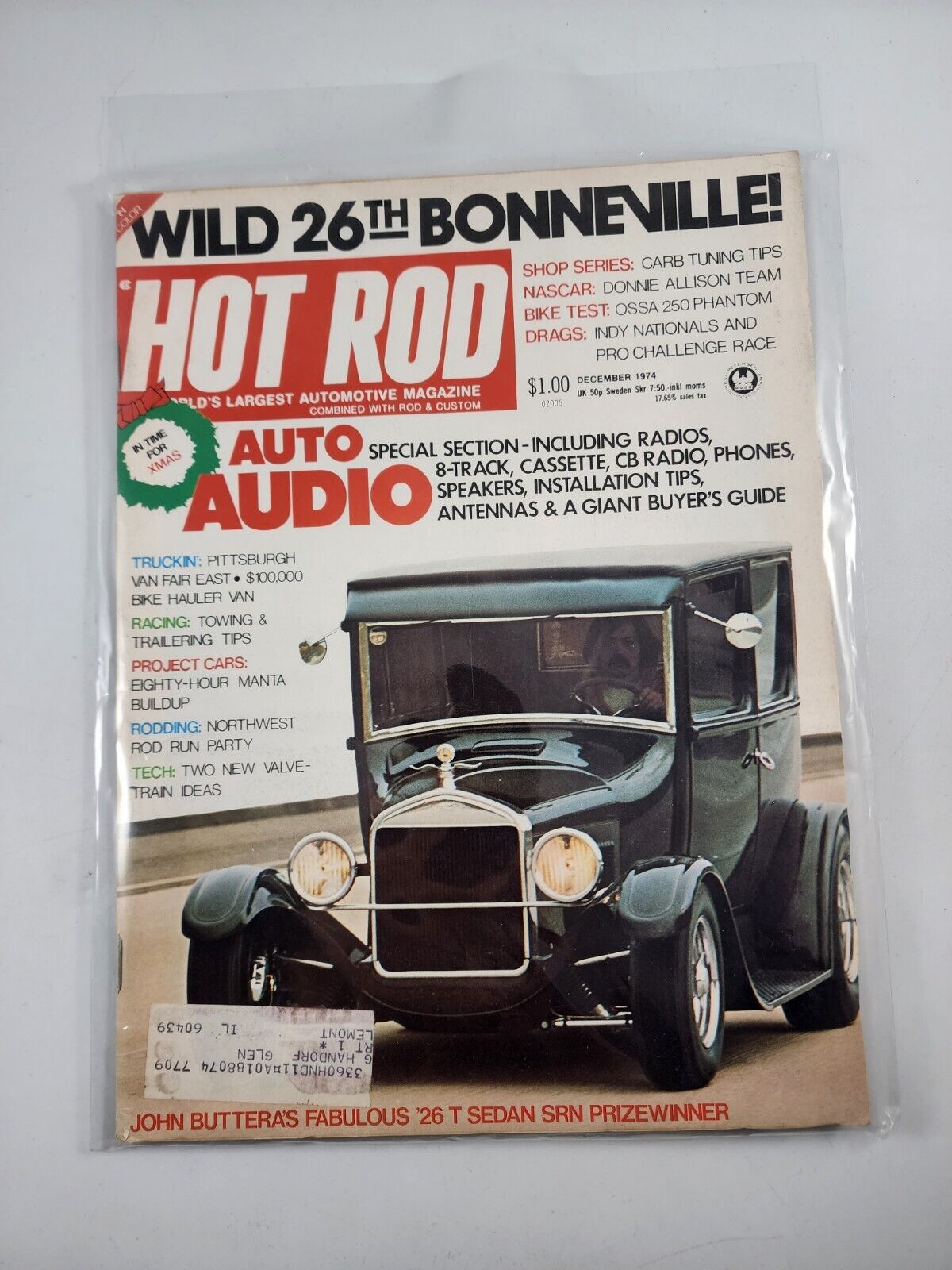 Vintage HOT ROD Magazine December 1974 Donnie Allison Indy Nationals