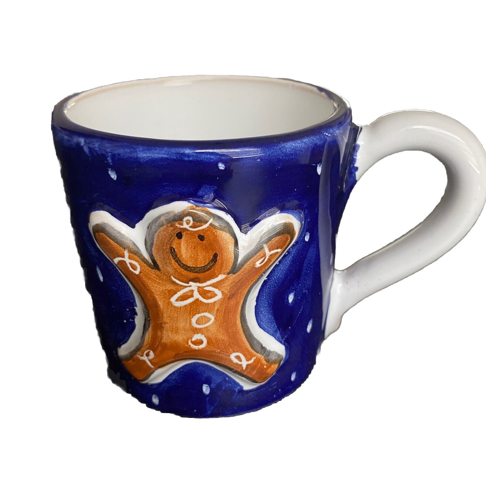 Starbucks Raised Gingerbread Man Sberna Deruta Italy Hand Painted Holiday Mug