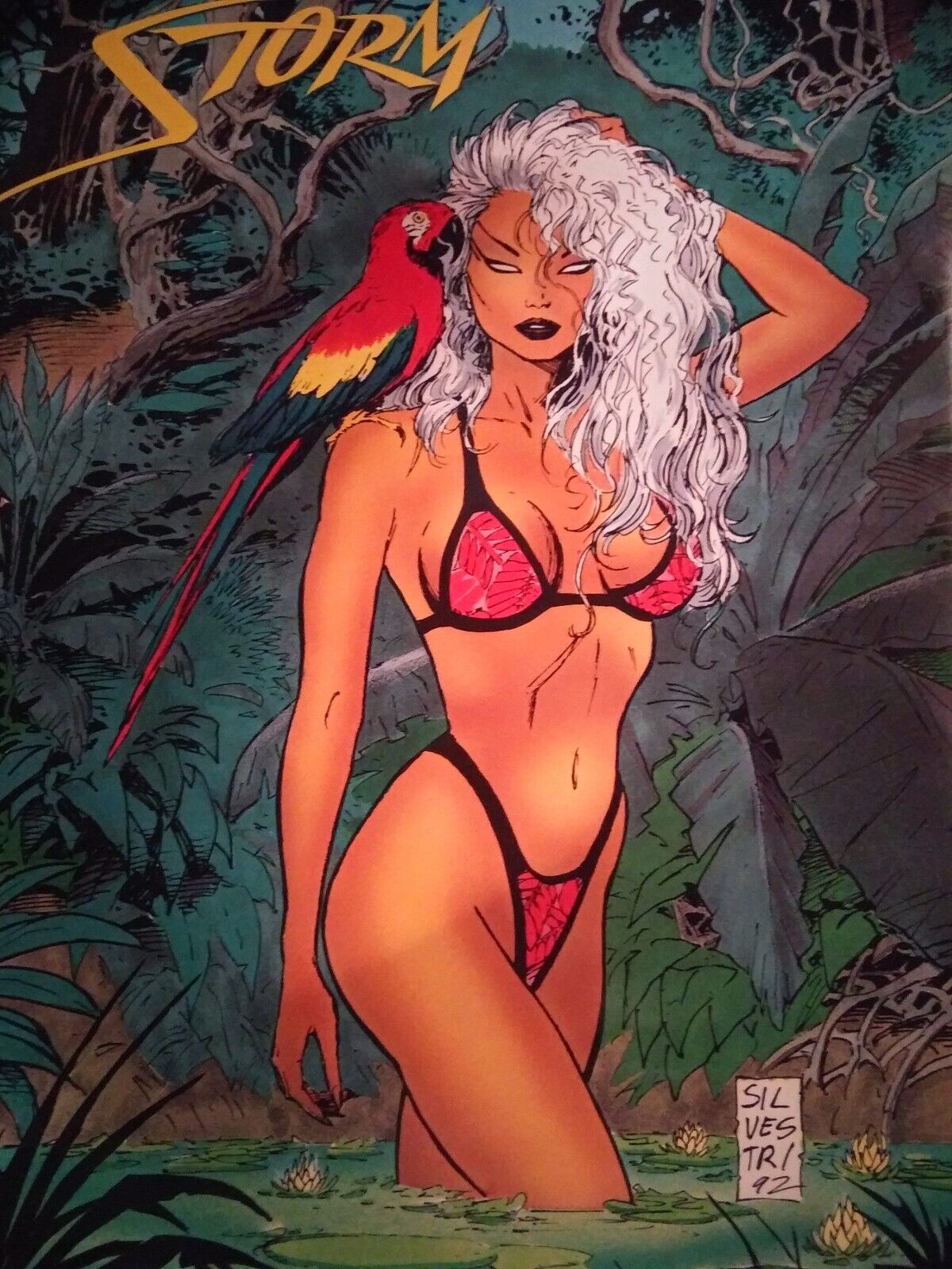 Vintage Storm Swimsuit Poster #149 Unopen Silvestri Art 1993 22x34 Marvel Comics