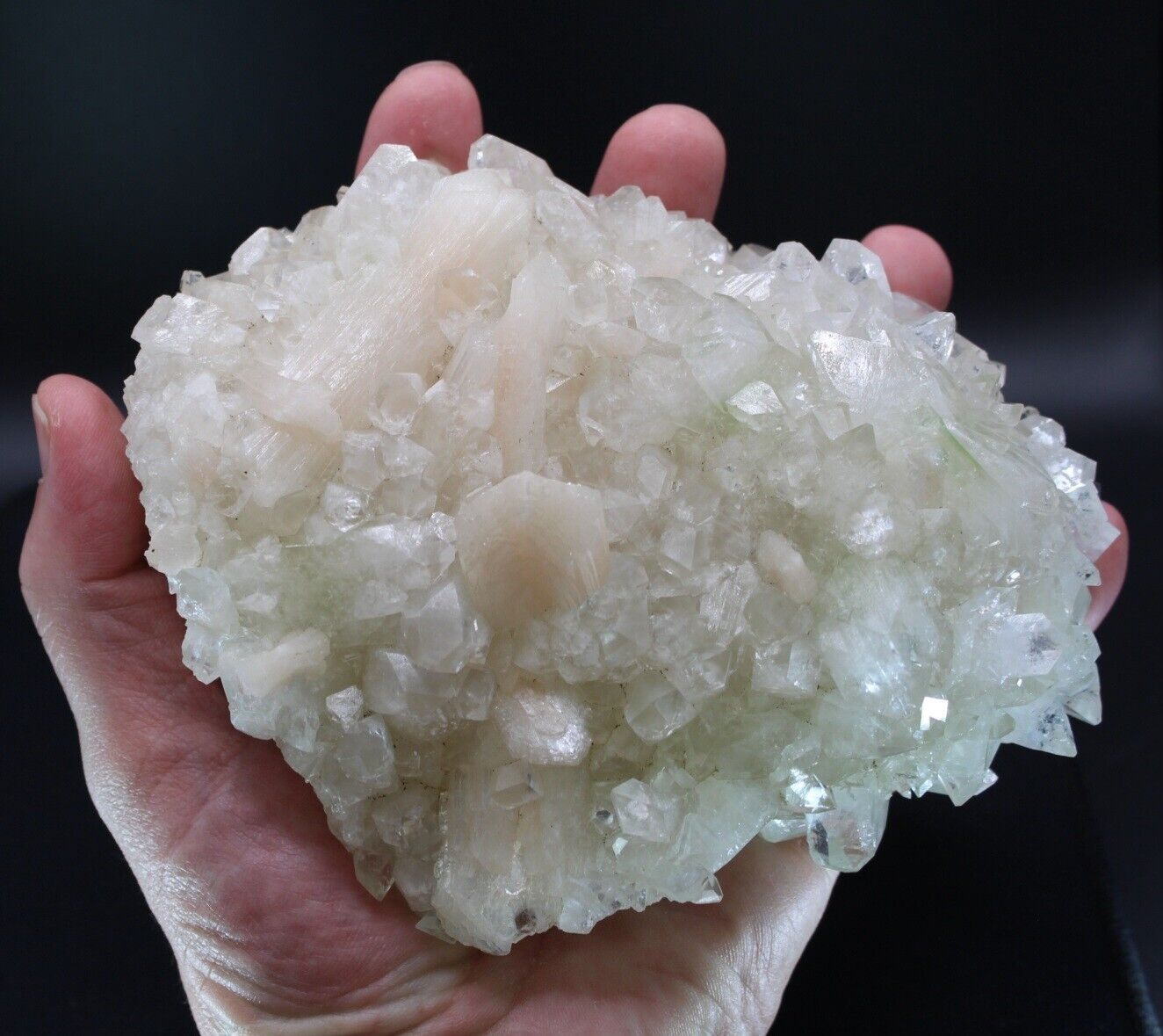 Incredibly Large Green Apophyllite Stilbite Matrix Crystal Rock Gem Raw Mineral