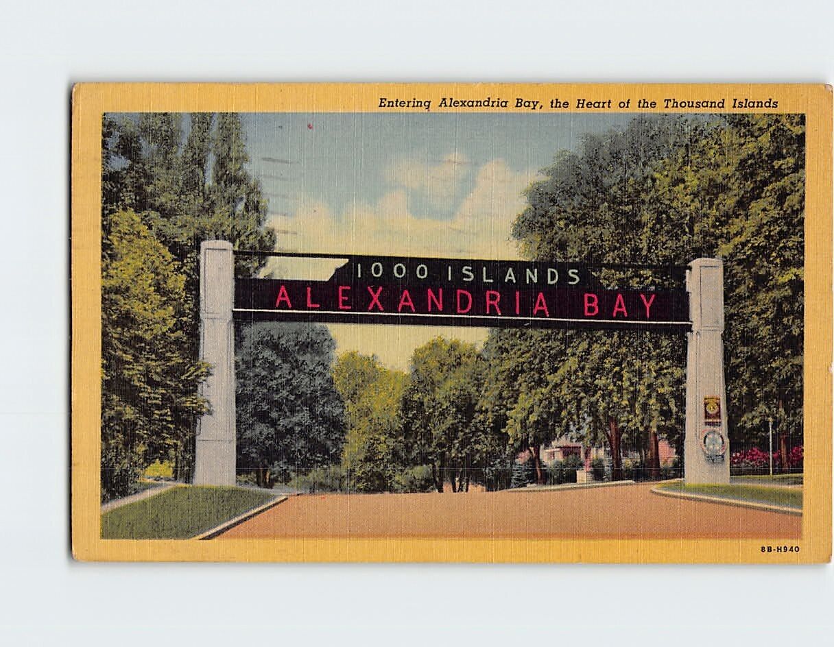 Postcard Entering Alexandria Bay, the Heart of the Thousand Islands, New York