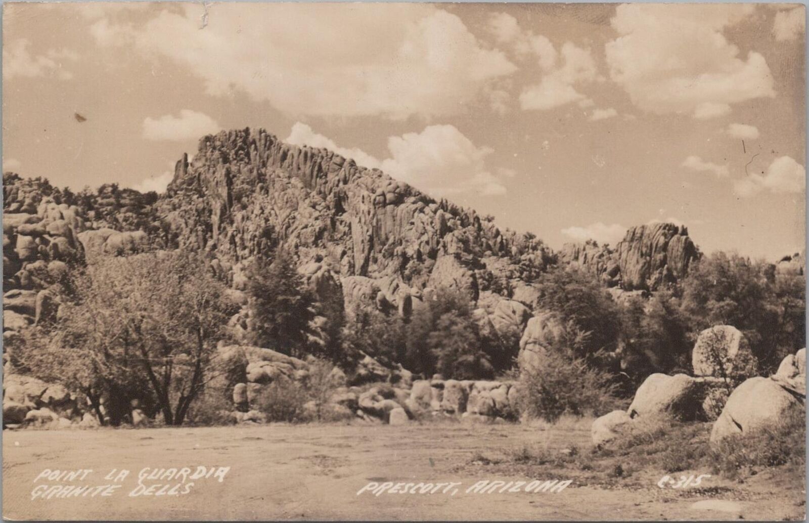 RPPC Postcard Point La Guardia Granite Dells Prescott Arizona AZ 