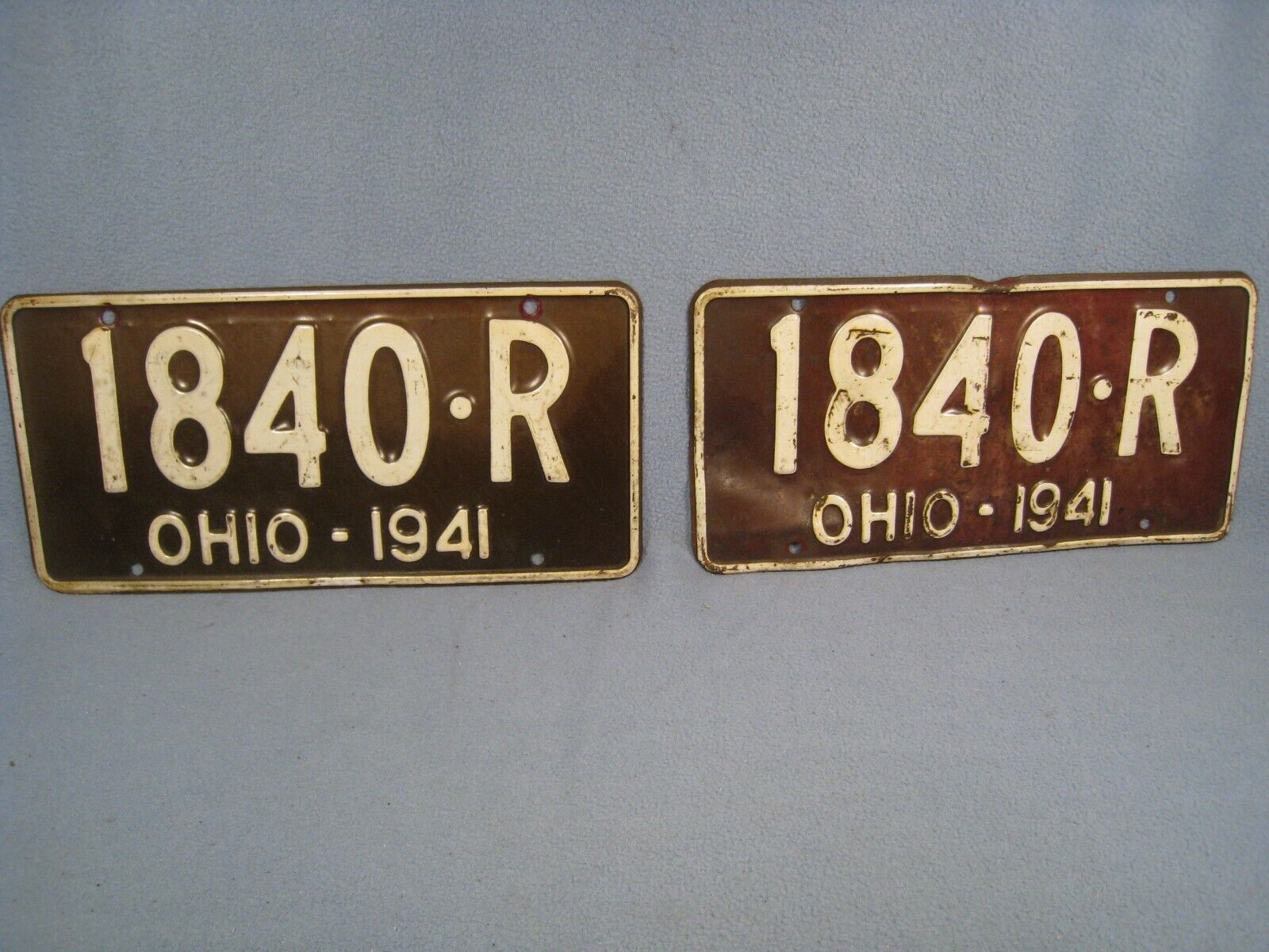 Rare Set of Vtg. 1941 Ohio License Plates War Years