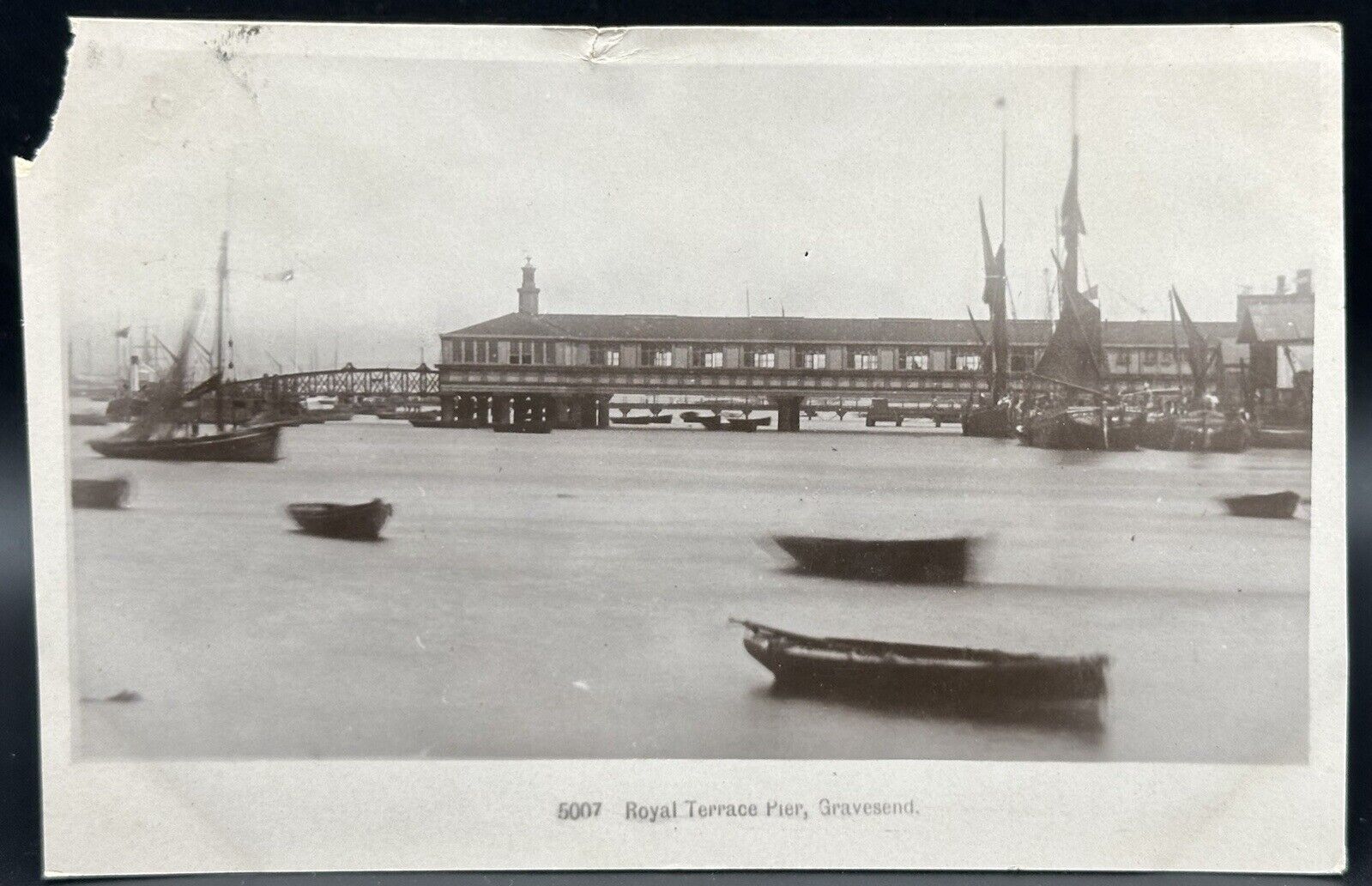 1907-1915 RPPC Royal Terrace Pier Gravesend Post Card Boats