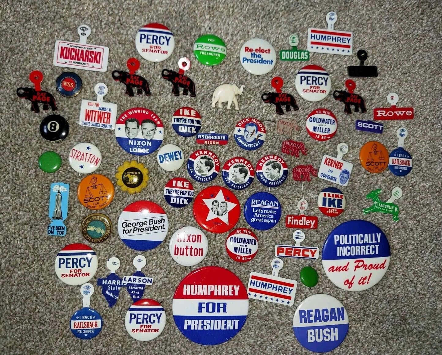 Lot Of Political Pins- Presidential & Misc. - Eisenhower, Kennedy, Nixon & More