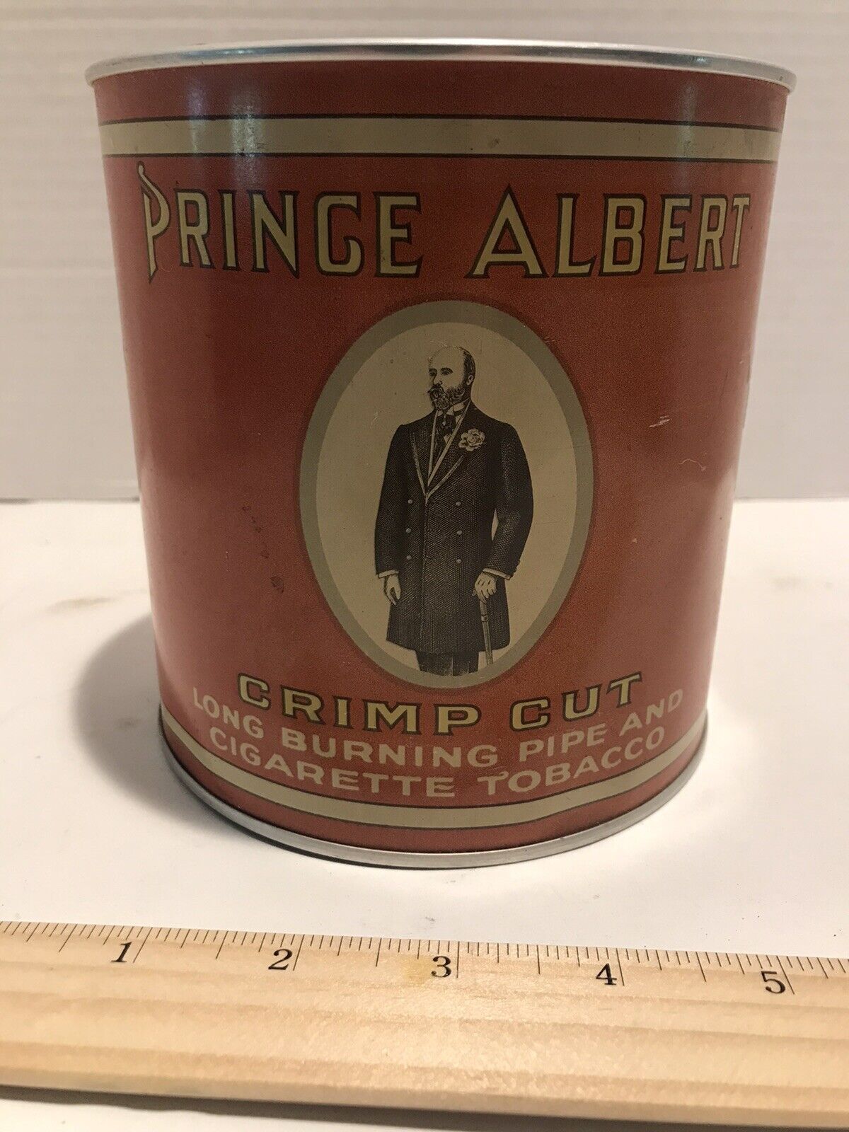 Vintage Prince Albert Pipe Tobacco Tin Crimp Cut W/ Lid Collectible