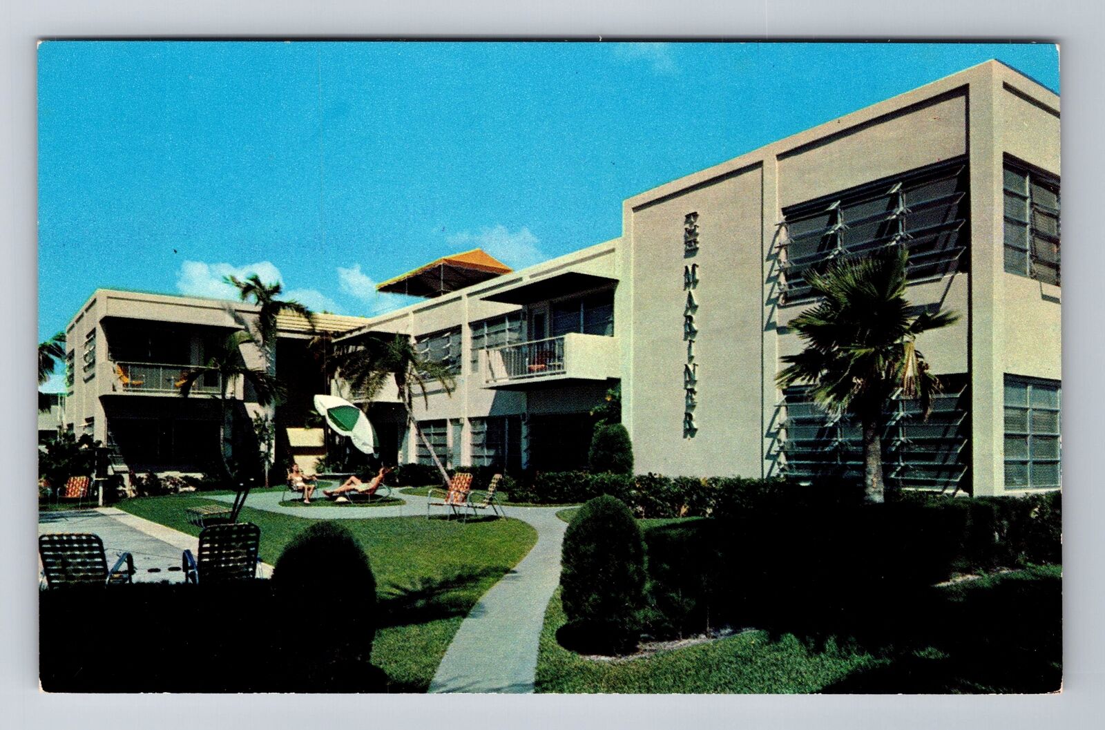 Fort Lauderdale FL-Florida, the Mariner, Advertising, Antique Vintage Postcard