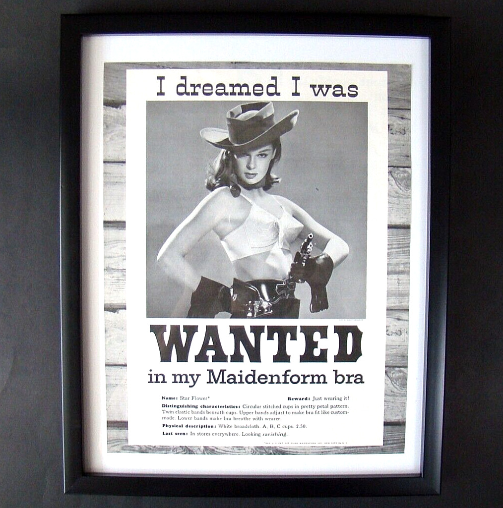 1960 Maidenform Bra Framed Print Advertisment Ad Underwear 60s Vintage Decor
