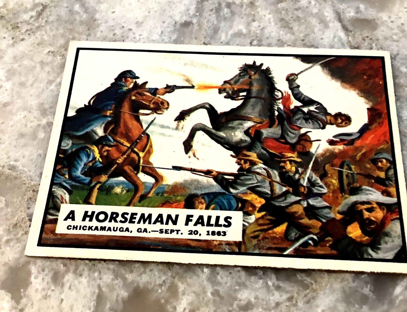 1962 Topps Civil War News #54 A Horseman Falls