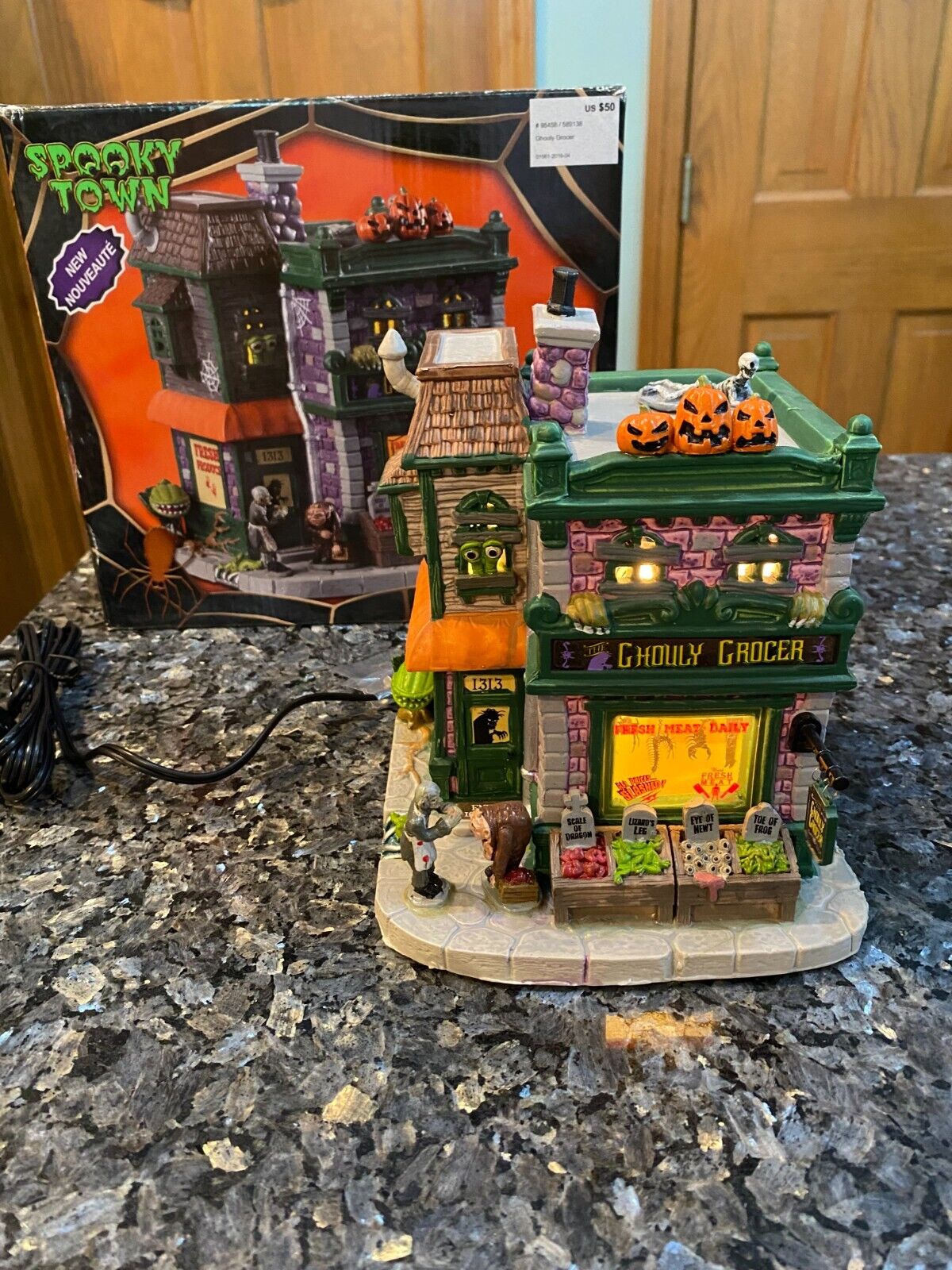 Lemax Spooky town Ghouly Grocer Lighted House