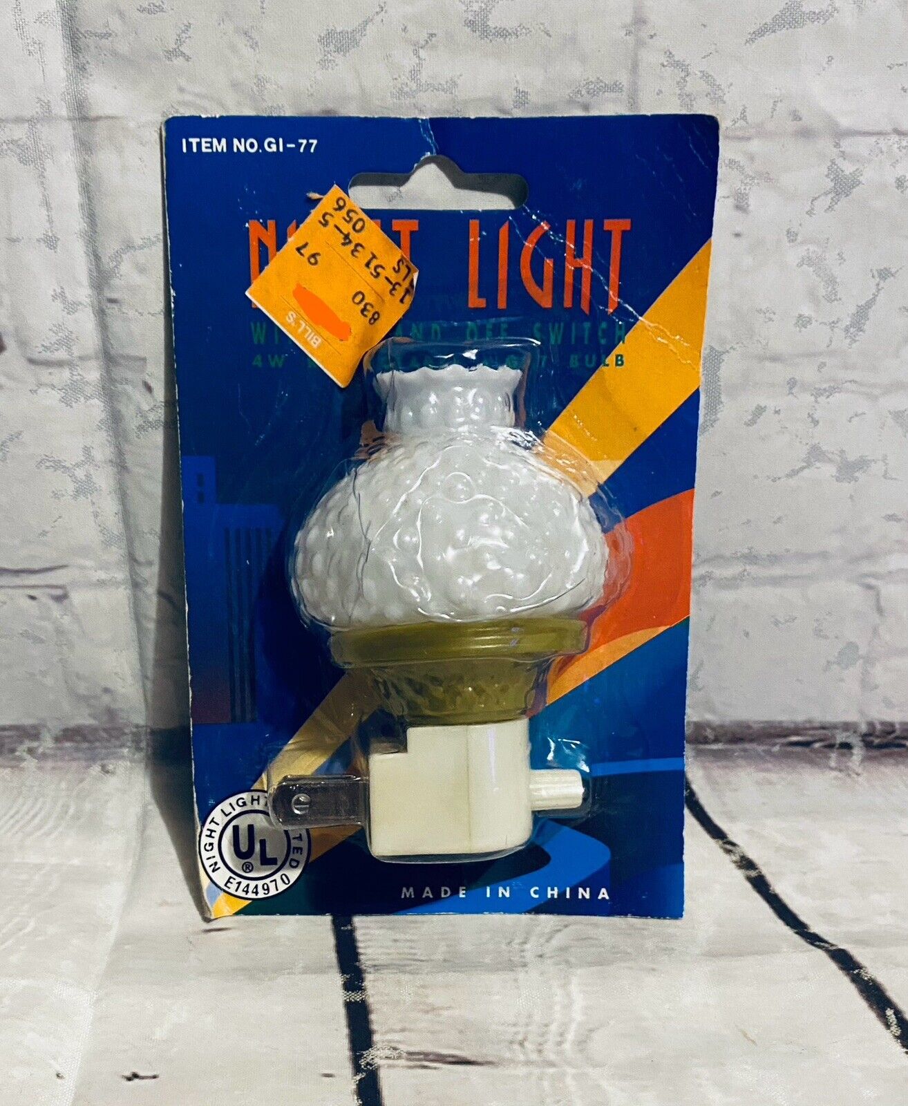 Vintage White Hobnail Night Light