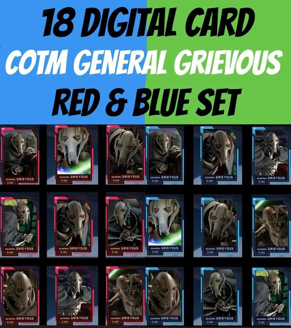 COTM Character of Month General Grievous Red Set +2 Award Topps Star Wars Trader