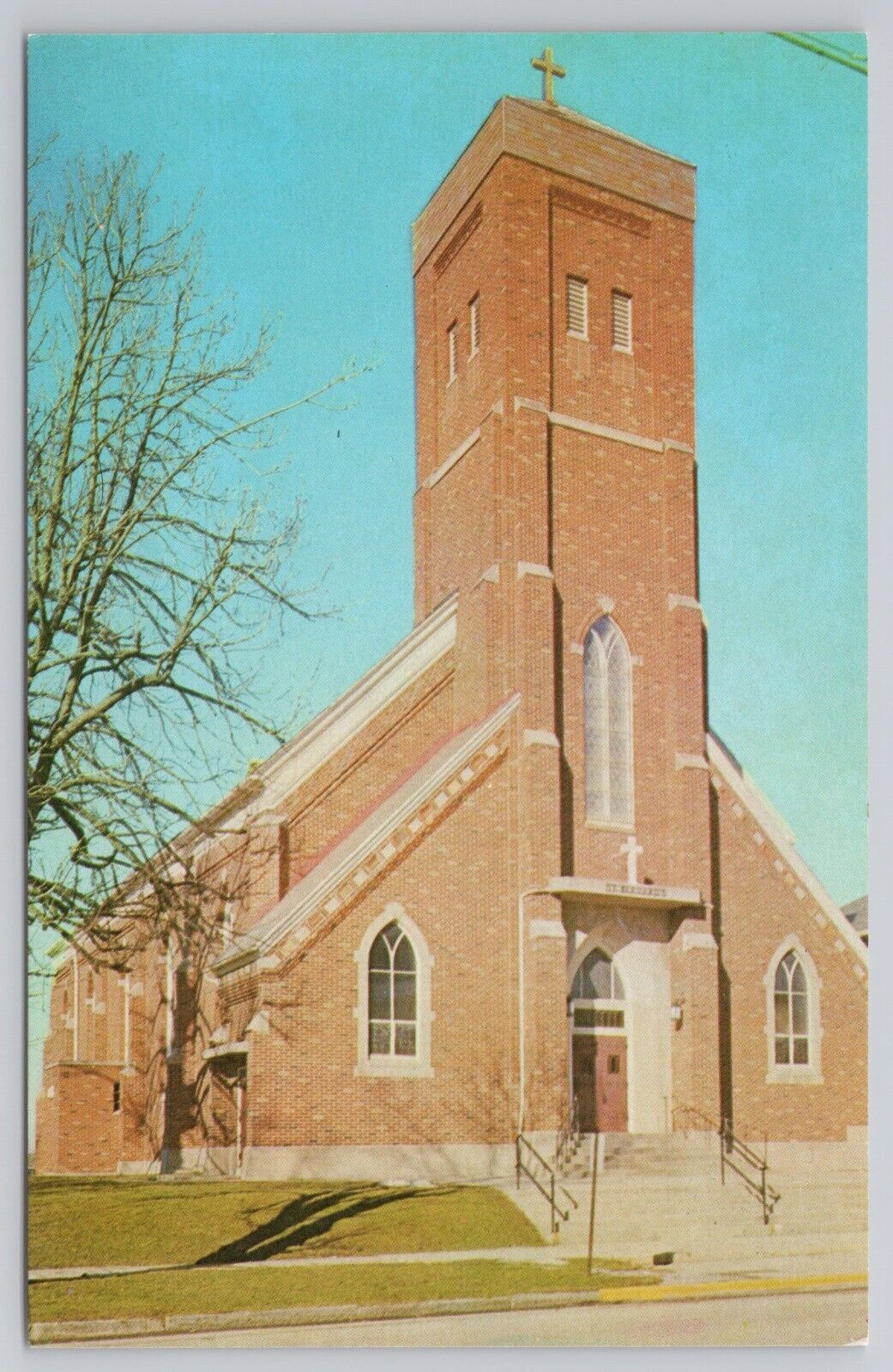 Postcard St. Bernard\'s Roman Catholic Church W Mansfield St. New Washington Ohio