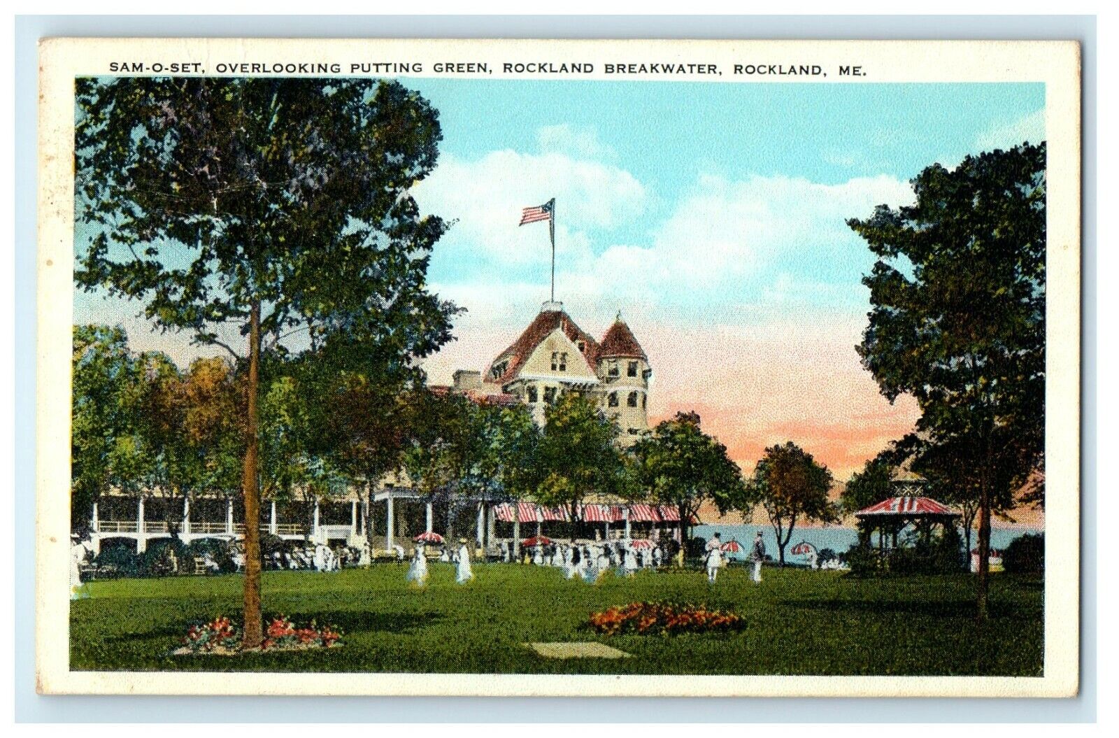c1928 Sam-O-Set, Rockland Breakwater, Rockland, Maine ME Vintage Postcard 
