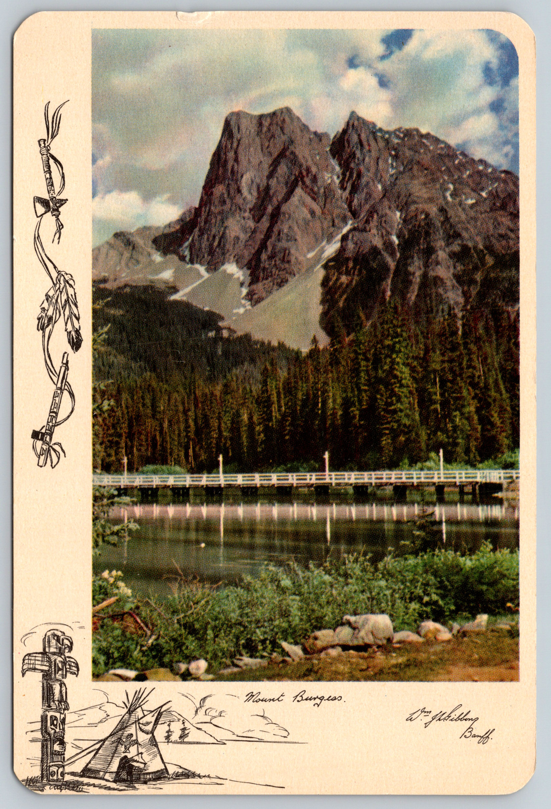 c1970s Mount Burgess Emerald Lake Vintage Postcard