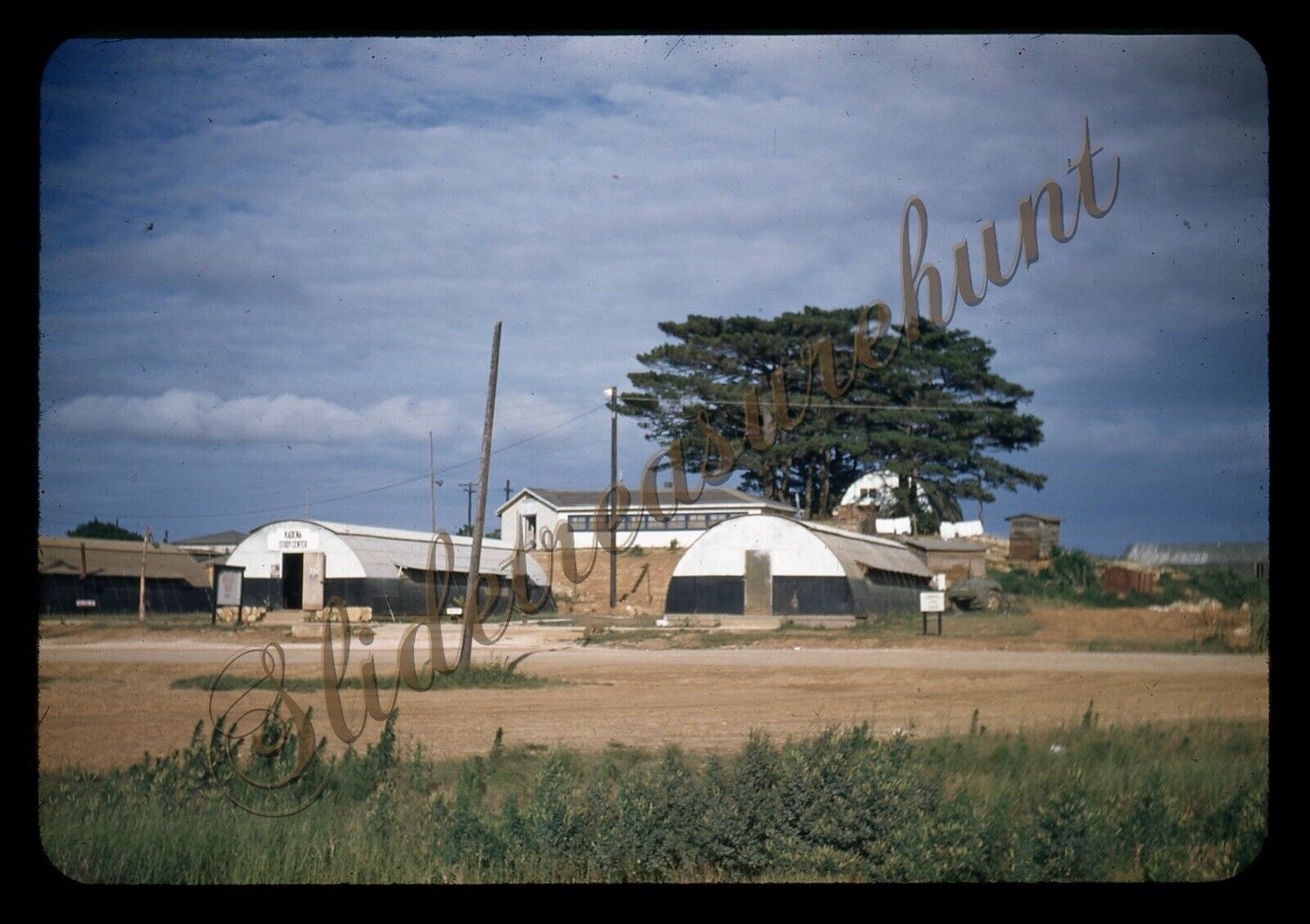 Kadena Air Base Occupied Japan 35mm Slide 1940s Red Border Kodachrome