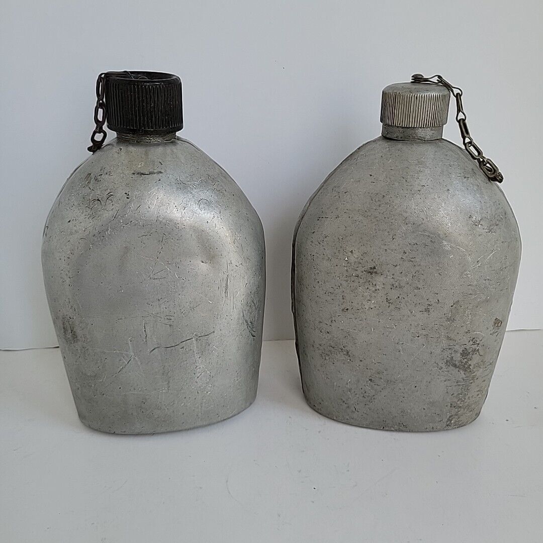 Lot 2 VTG US Military Canteen LF&C 1918 WW1 and AGM 1944 WW2 See Condition