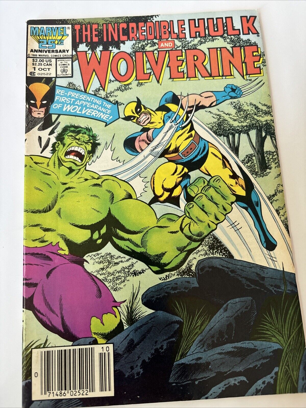 Incredible Hulk and Wolverine #1 (1986)Hulk 181 Reprint, Newsstand