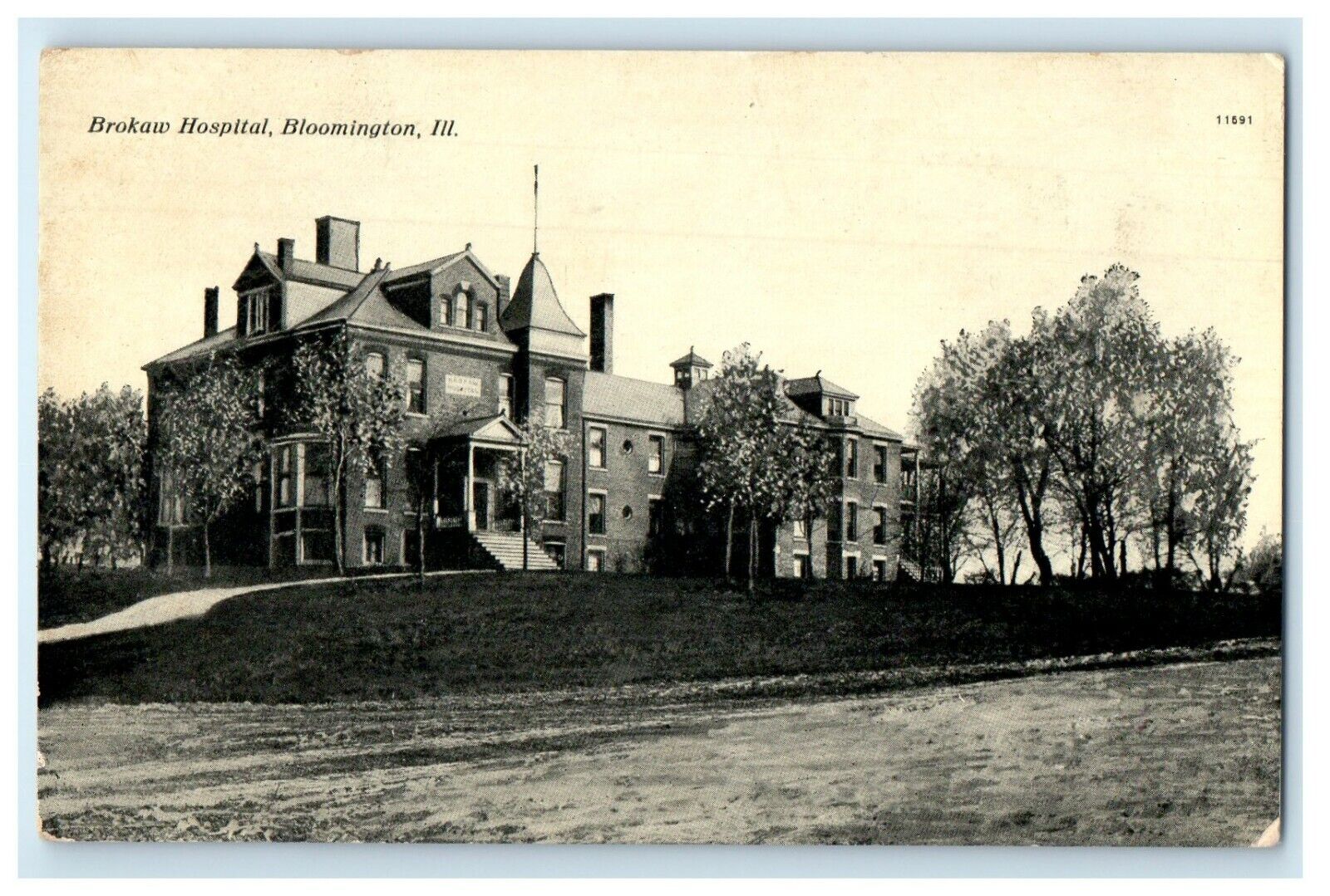 c1910\'s Brokaw Hospital Bloomington Illinois IL Unposted Antique Postcard