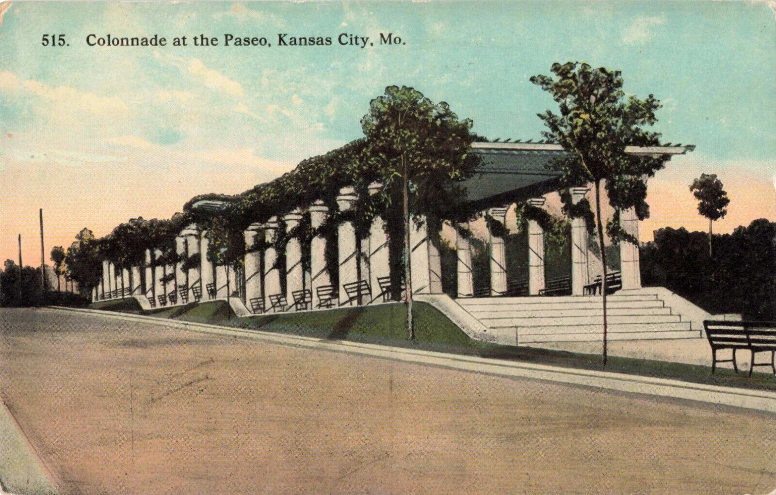 Kansas City MO Missouri, Colonnade at the Paseo, Vintage Postcard