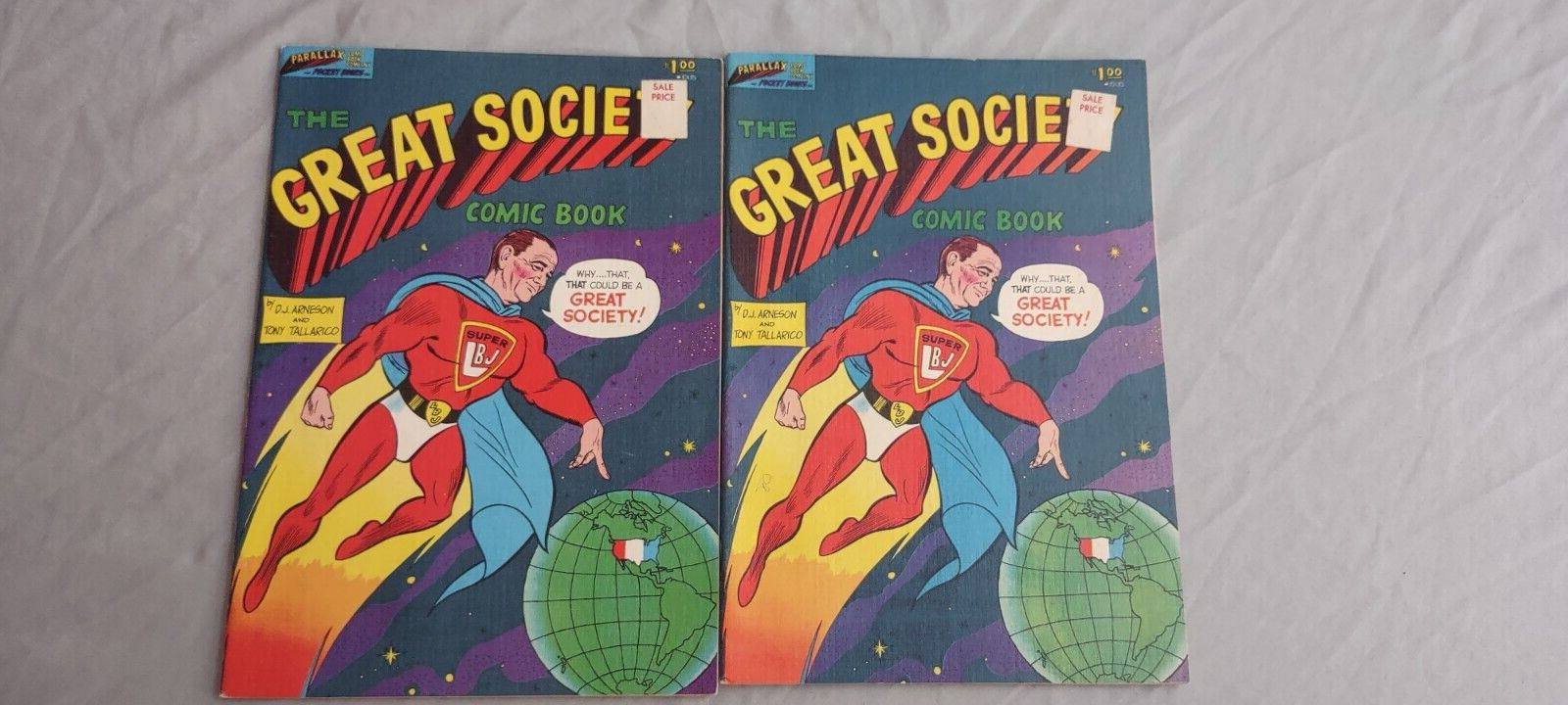 the great society comic book 1966 LBJ PARODY LOT OF TWO