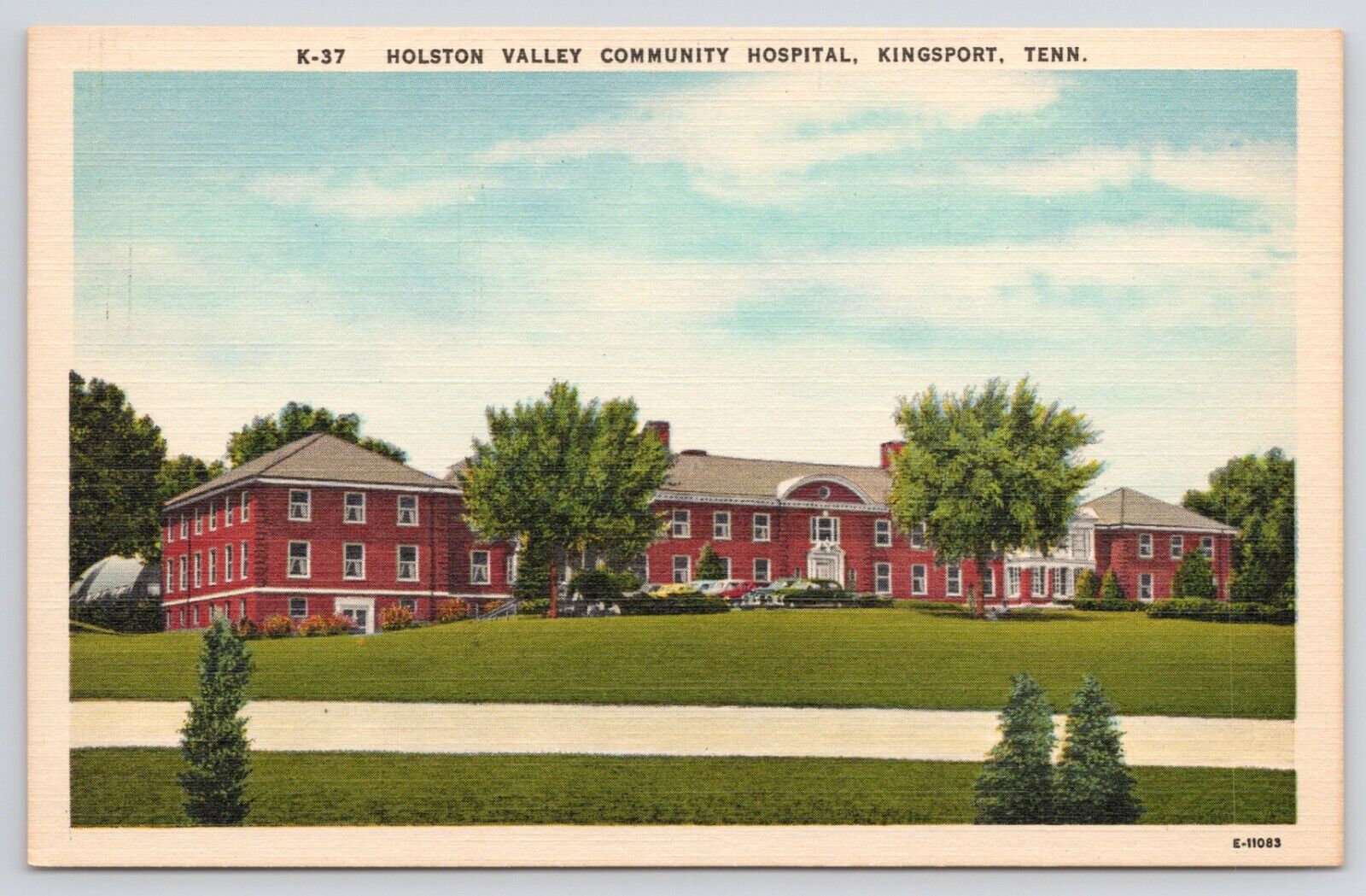 Kingsport Tennessee Holston Valley Community Hospital Linen Postcard