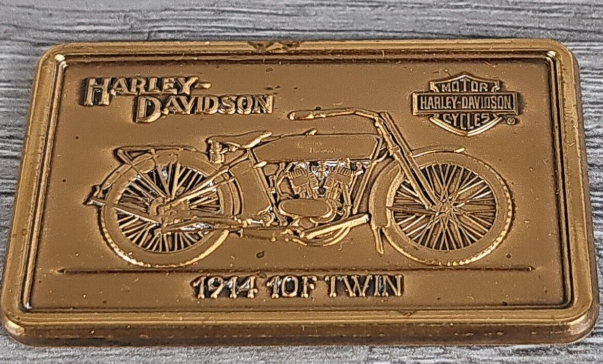Harley Davidson 90th Anniversary  BRONZE Ingot 1914 10-F Twin