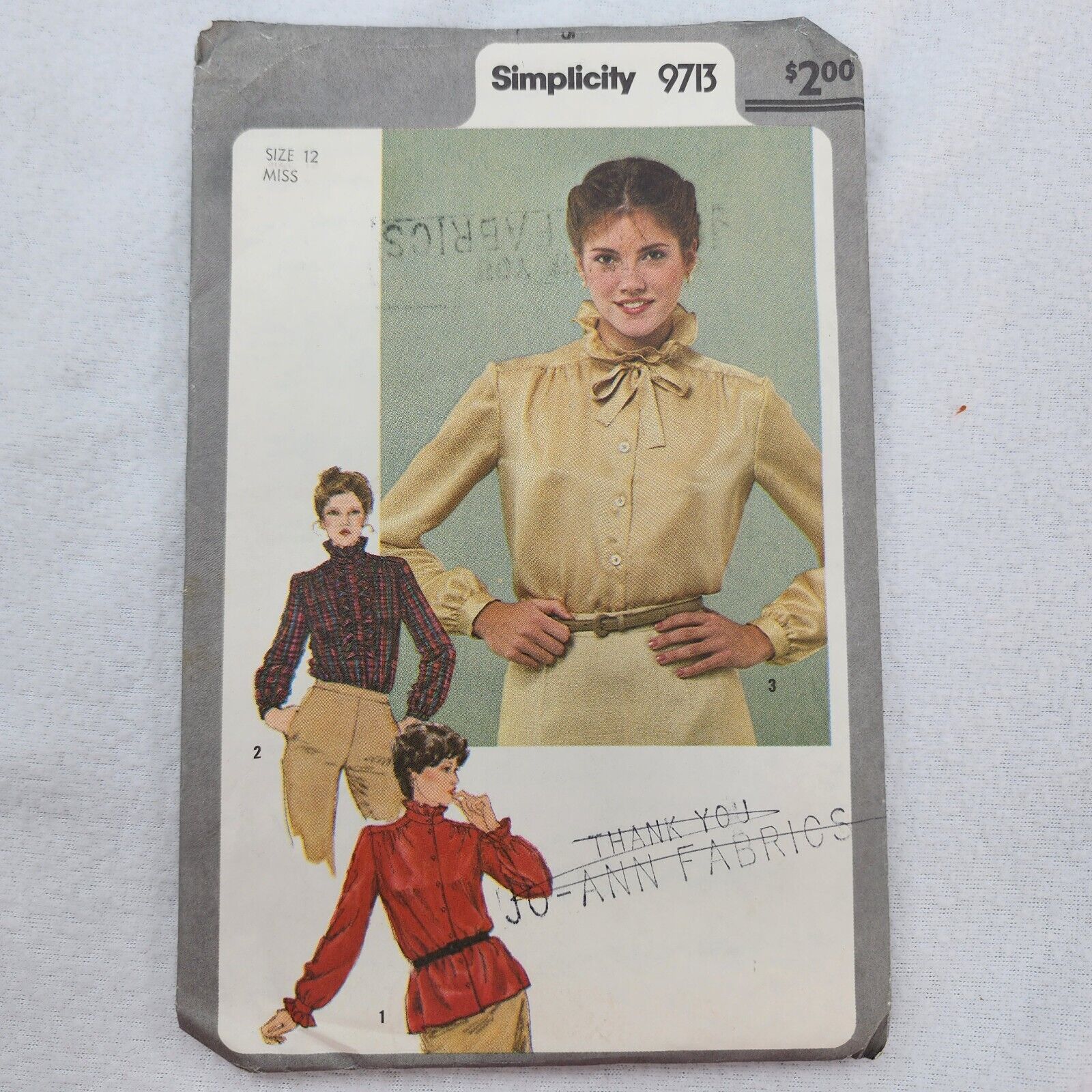 Vintage 1980s Simplicity 9713 Peasant Top SZ 12 Clothes Cottagecore Ruffles CUT