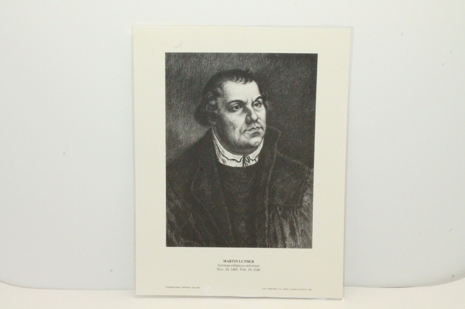 Martin Luther German Reformer International portrait Gallery 8x10 1966