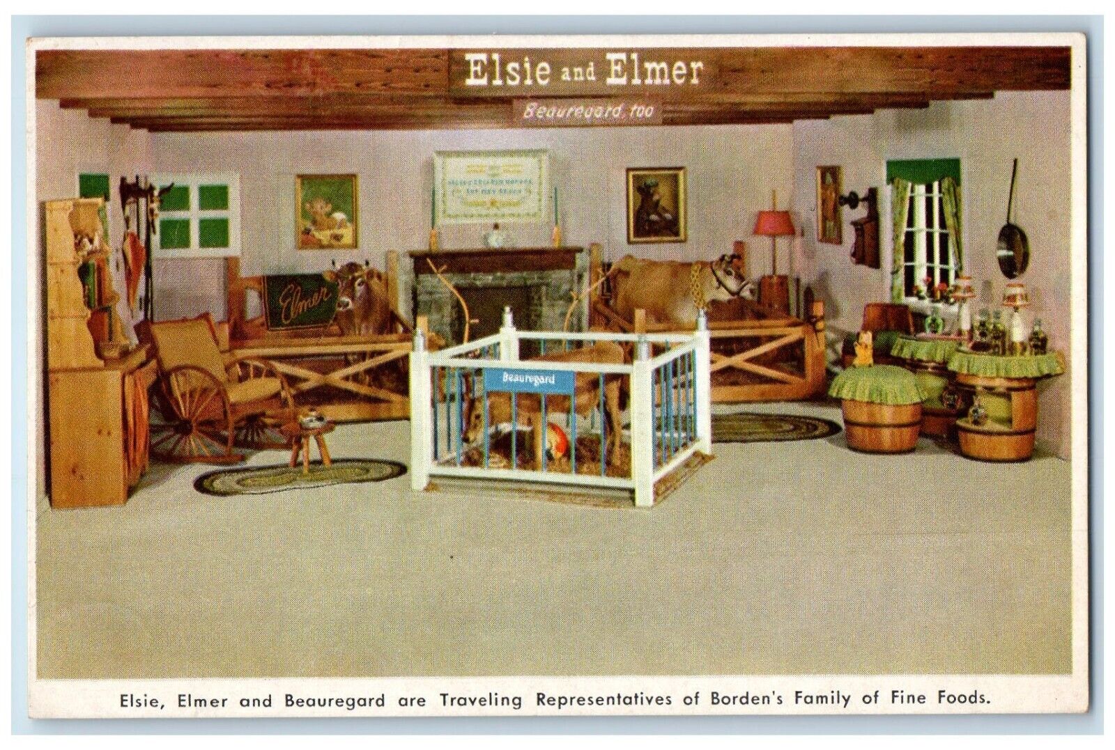 c1910\'s Elsie And Elmer Beauregard Playen Animals Unposted Vintage Postcard