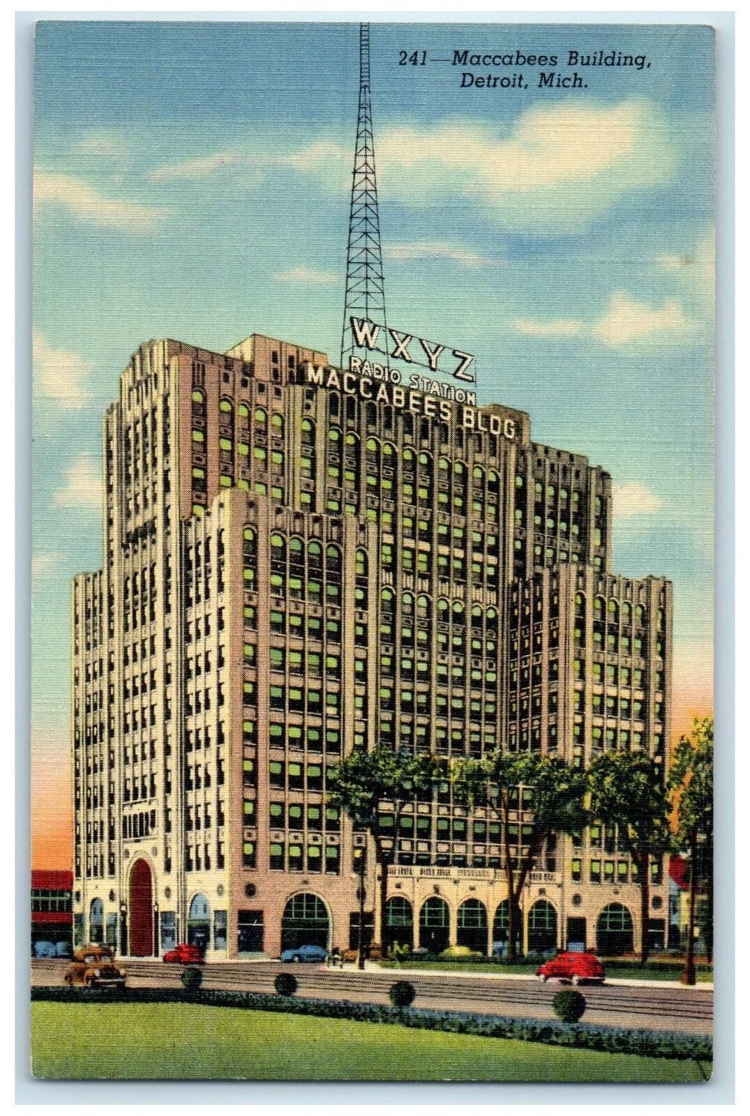 c1940\'s Maccabees Building Art Center Headquarters Detroit Michigan MI Postcard