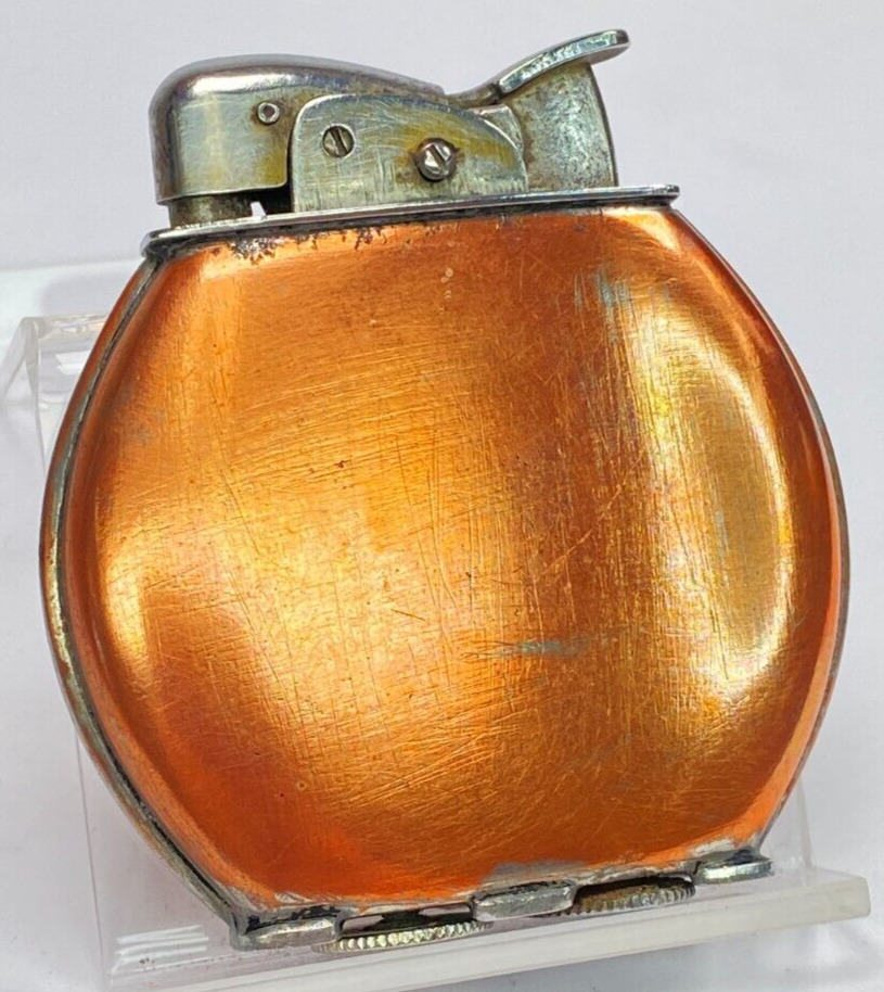 Vintage WWII Era Evans Oval Spitfire Late Issue Service Lighter w/ Copper Finish