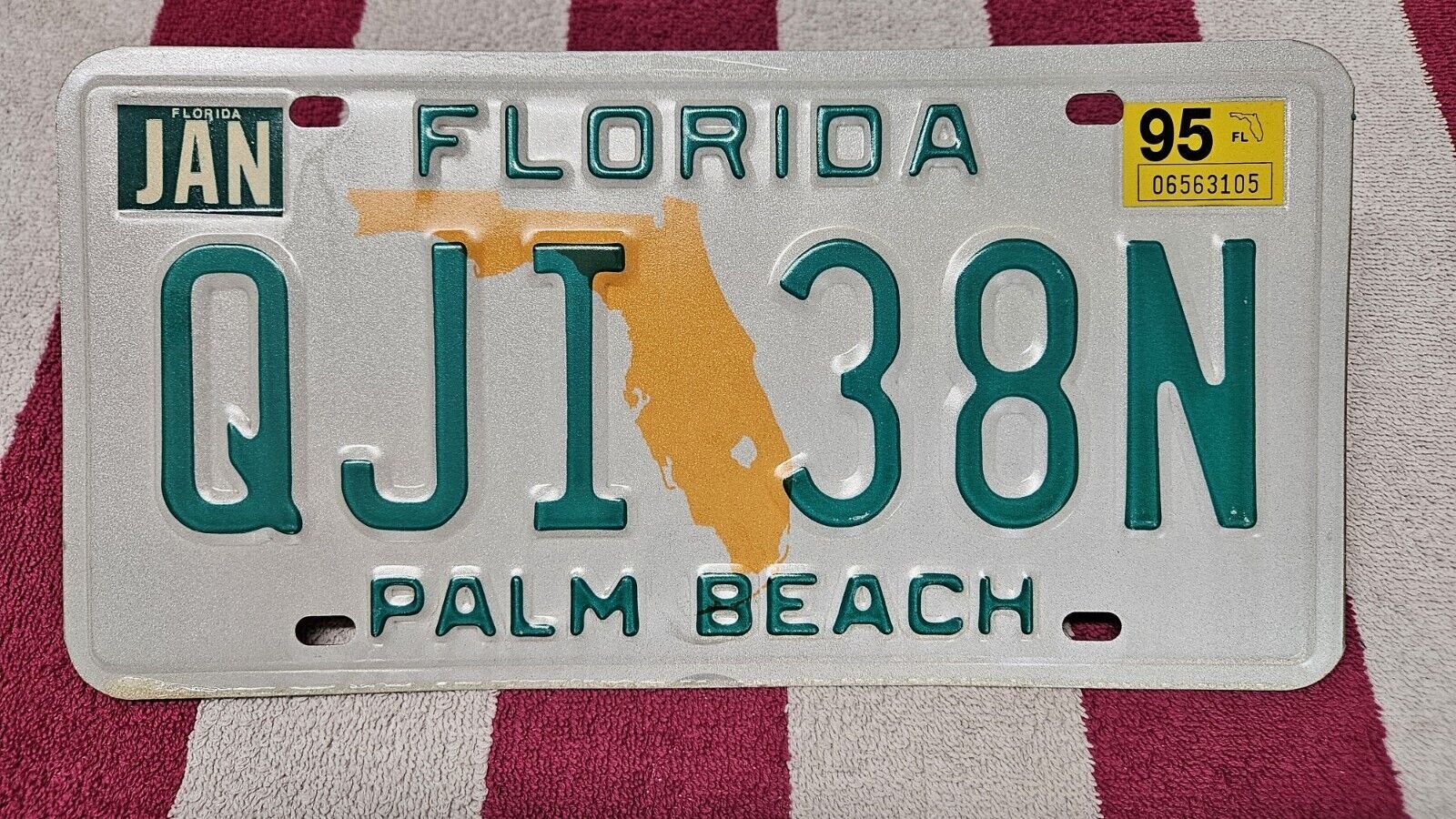 1995 Florida License Plate, Palm Beach