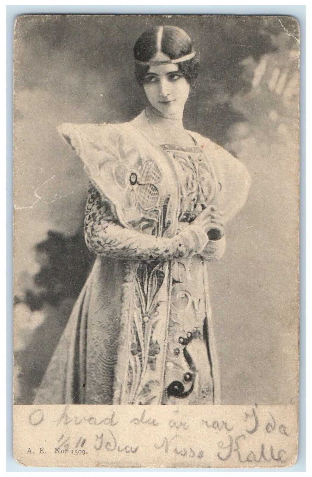 c1905 Cleo De Merode French Dancer Studio Portrait RPPC Photo Antique Postcard