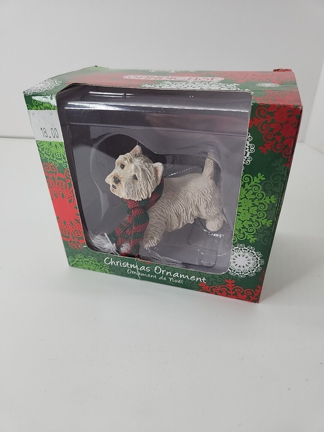 Sandicast West Highland Terrier Christmas Ornament Hand Cast and Hand Painted