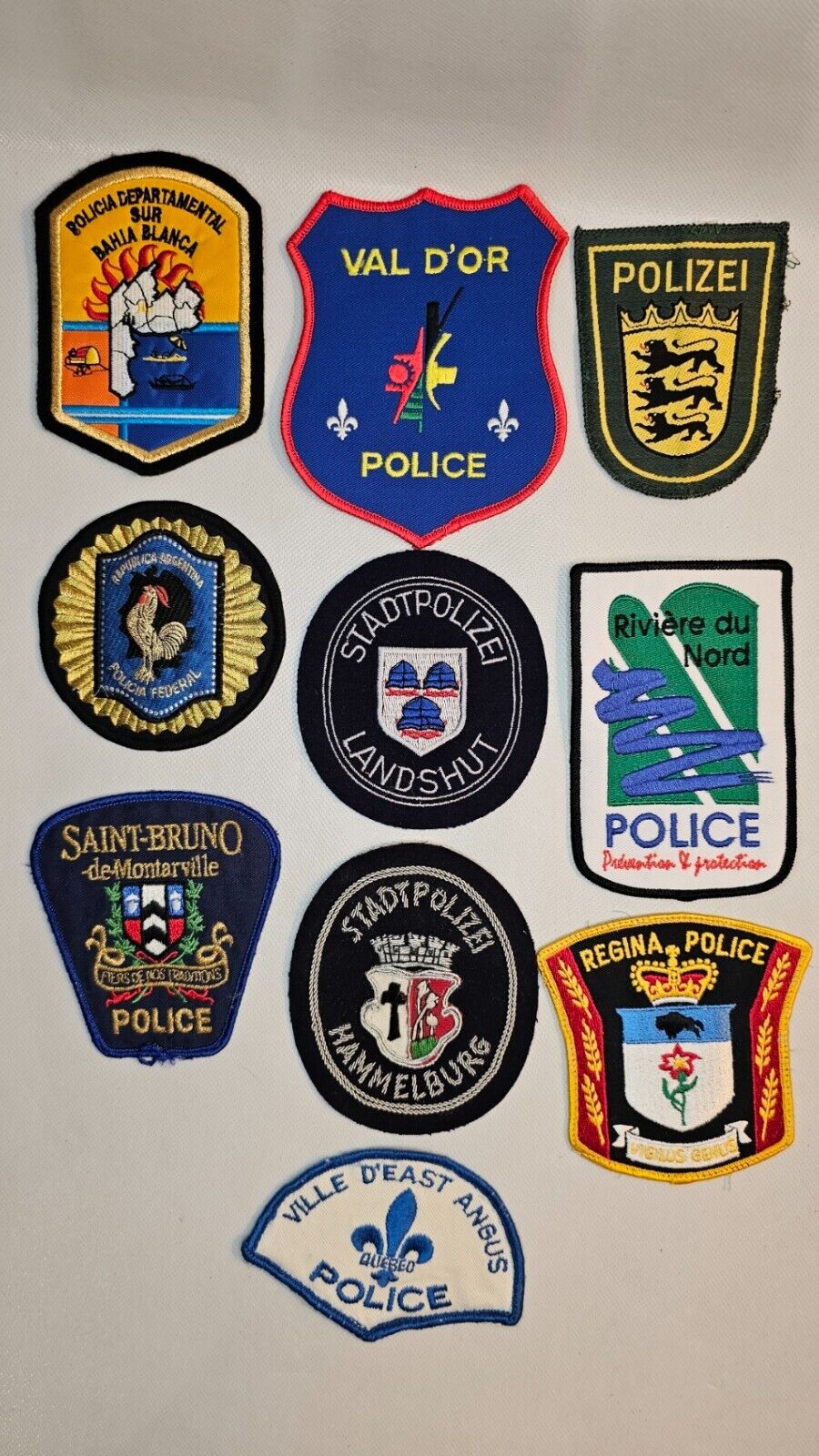 Lot Of 10 International Police Patches #23