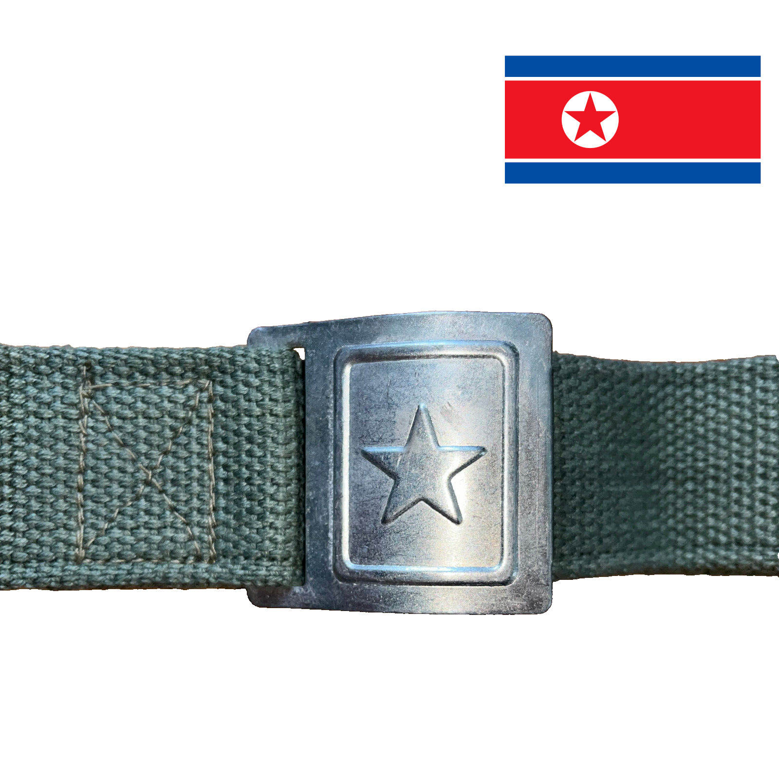 Korean People\'s Army Enlisted Man\'s Belt Canvas Green NK KPA Soviet Chinese